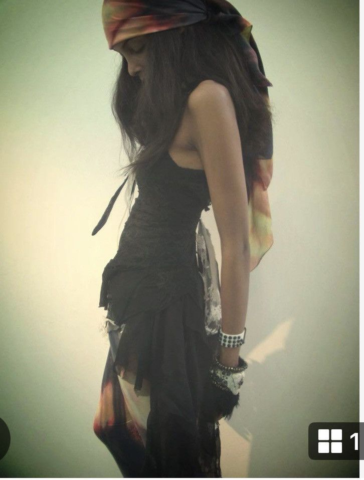 トップス if six was nine Abyss Drape Dress If Six Was Nine if six was nine Black Lace Deconstructed