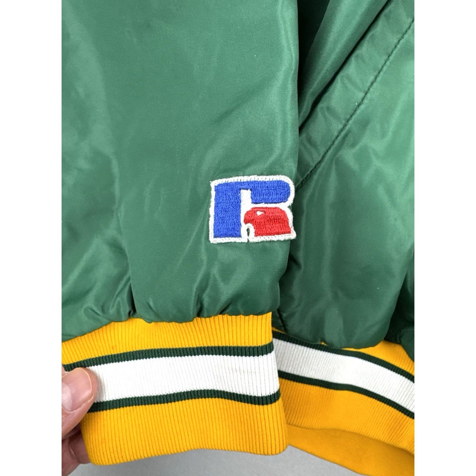 Russell Athletic VINTAGE Russell Athletic Windbreaker Jacket Green Yellow USA XL Pullover 90s Mens Size US XL / EU 56 / 4 - 6 Thumbnail