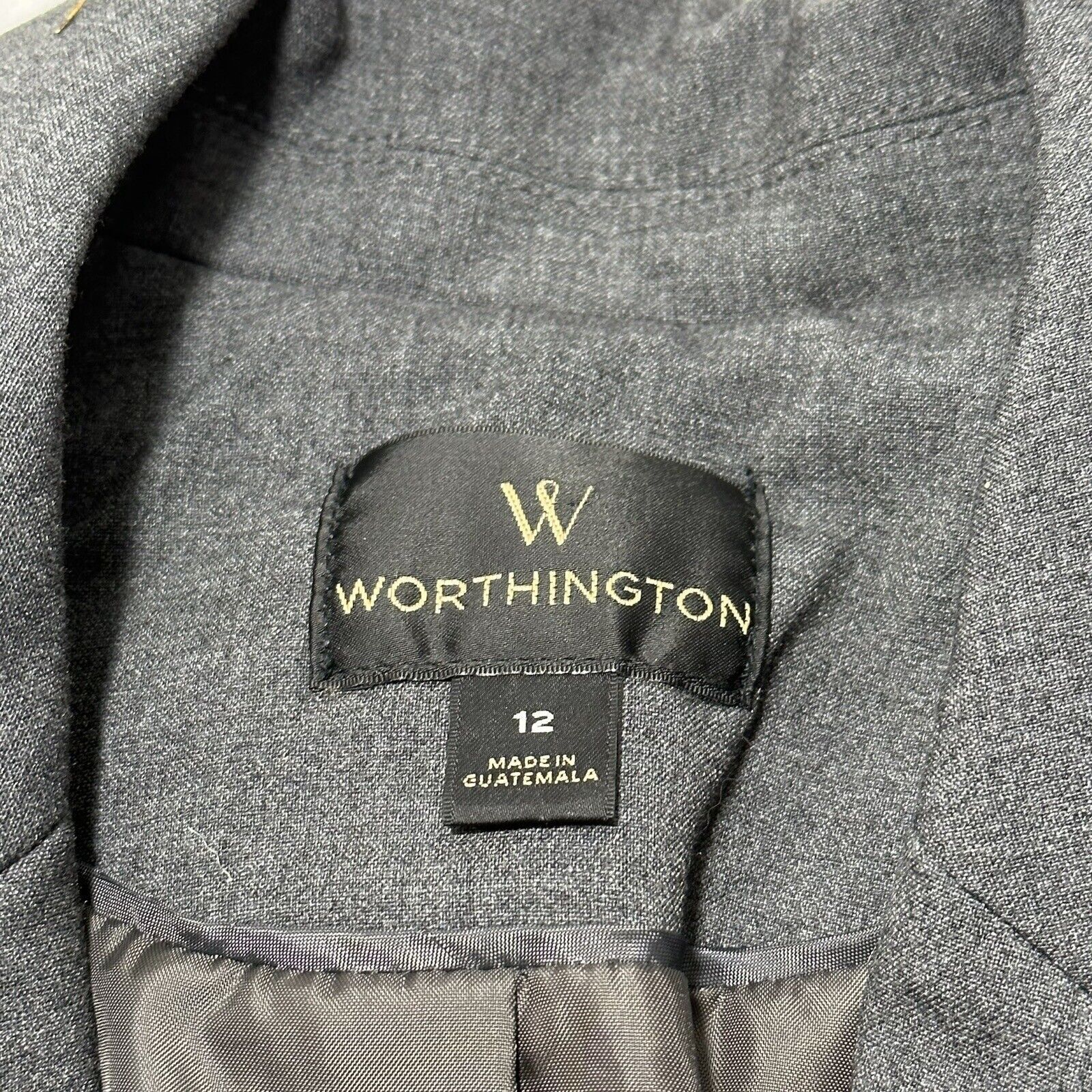 Other Worthington 12 Blazer Career Suit Jacket Gray Button Coat Size XL / US 12-14 / IT 48-50 - 6 Thumbnail