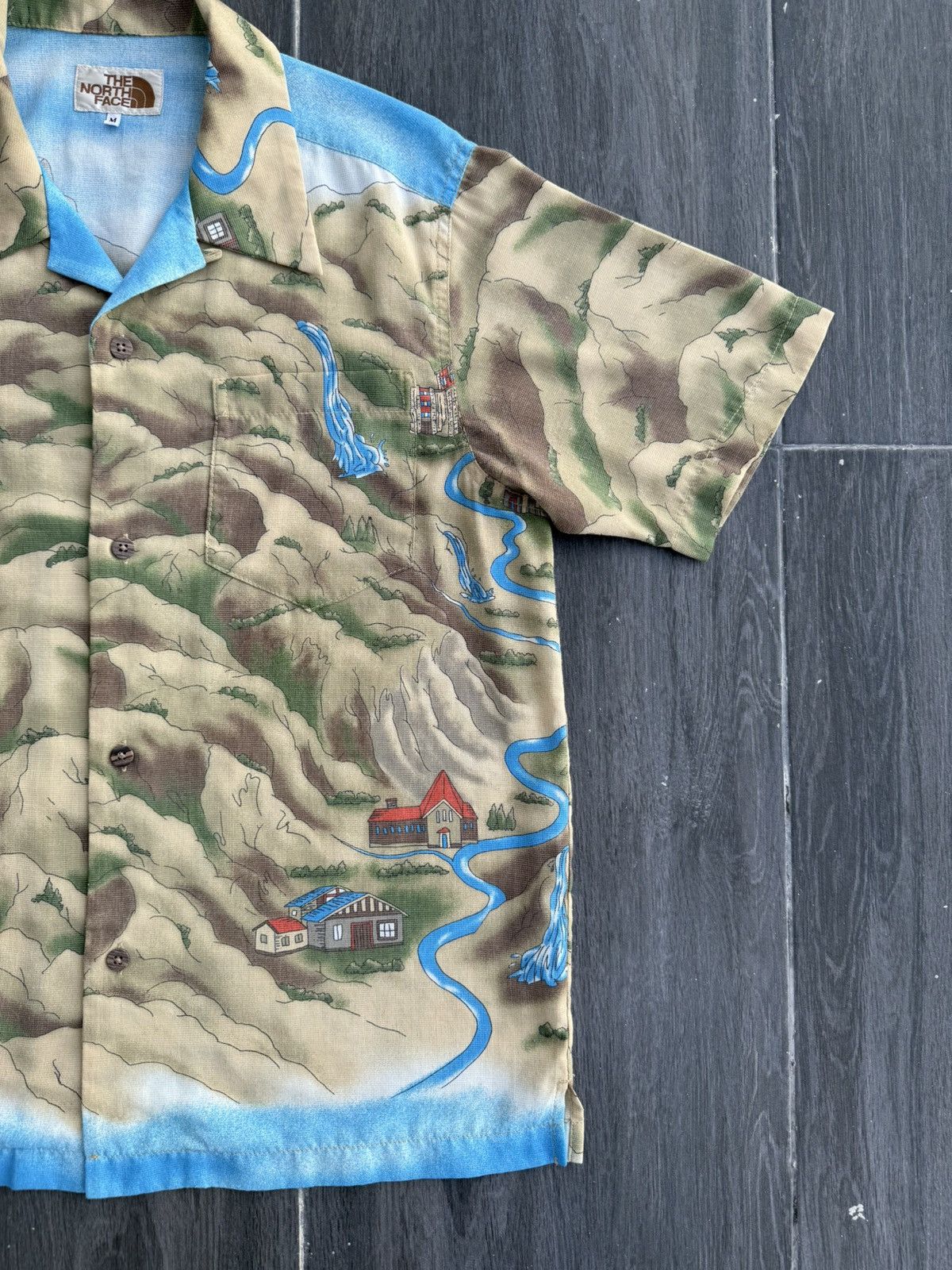 The North Face Vintage THE NORTH FACE "White Label" Fullprint Open Collar Size US M / EU 48-50 / 2 - 3 Thumbnail