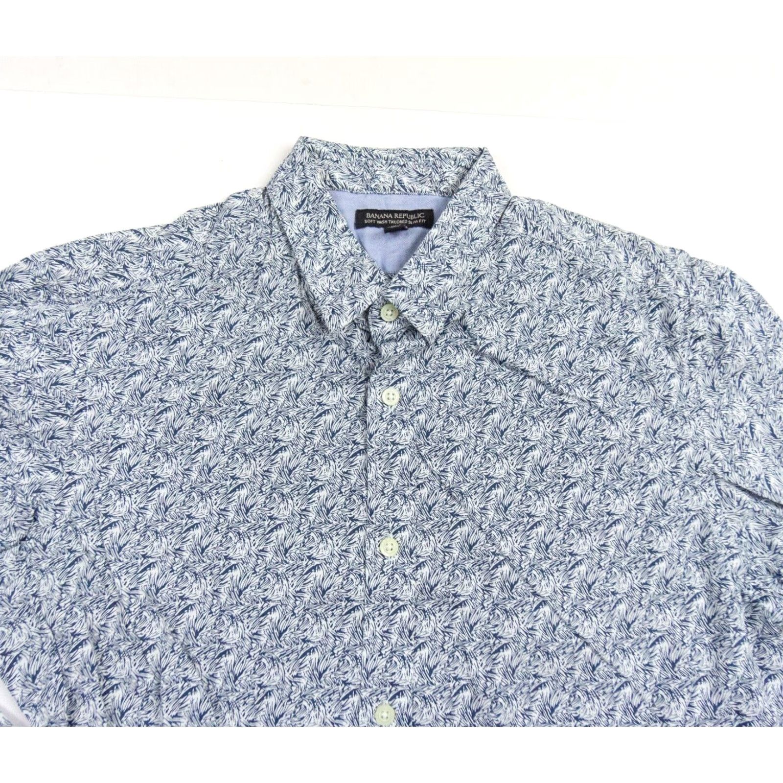 Banana Republic VINTAGE Banana Republic Men's Shirt Blue Long Sleeve Button Up Casual Formal Slim Fit 90s Men Size US M / EU 48-50 / 2 - 2 Thumbnail