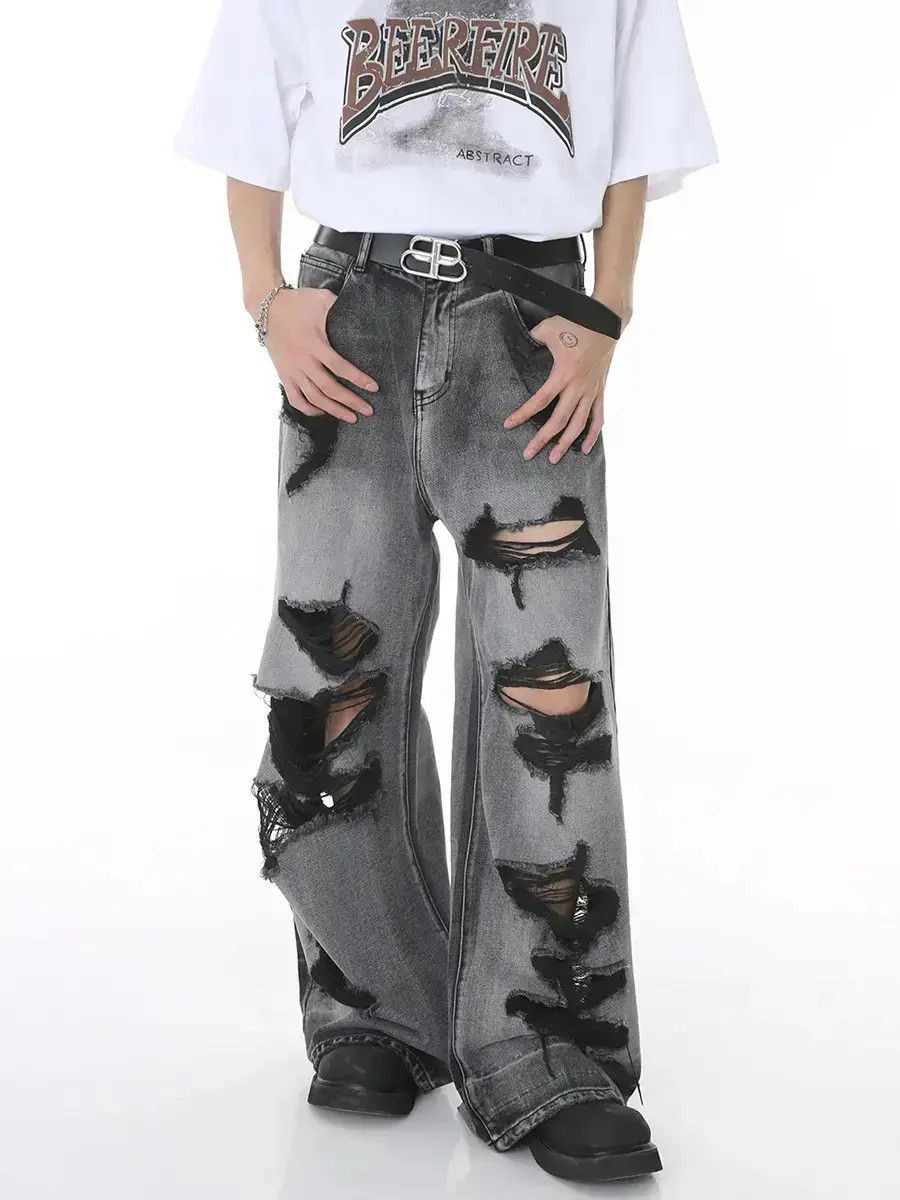 Japanese Brand High street hip-hop ripped jeans Size US 32 / EU 48 - 6 Thumbnail
