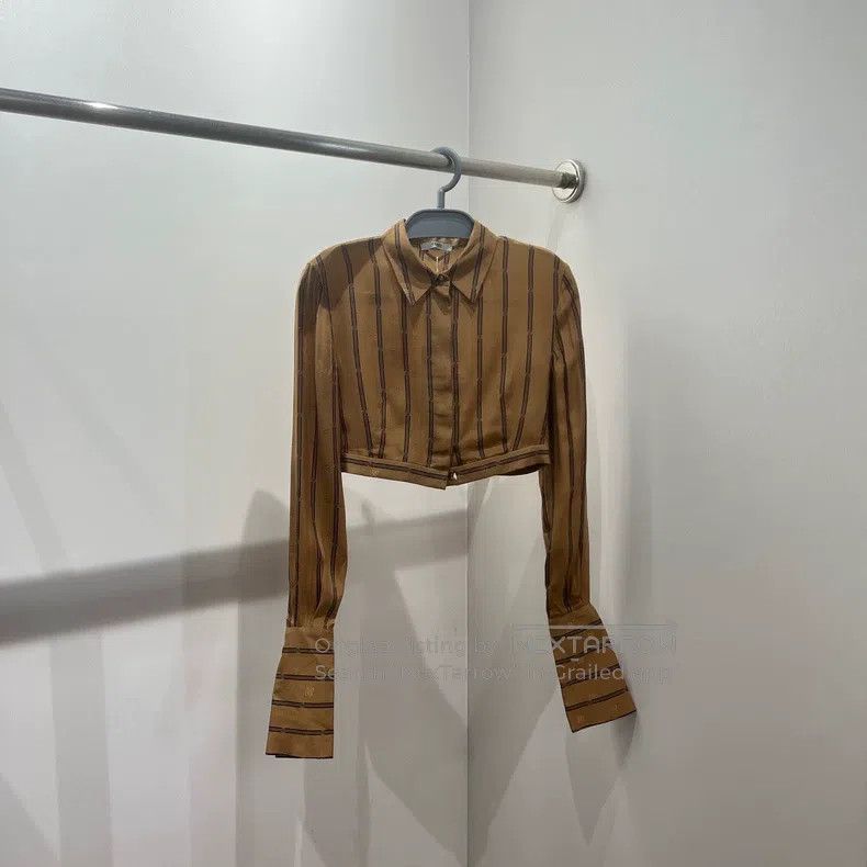 Fendi Fendi Caramel Striped Short Sleeve Shirt Size XXS / US 00 / IT 34 - 1 Thumbnail