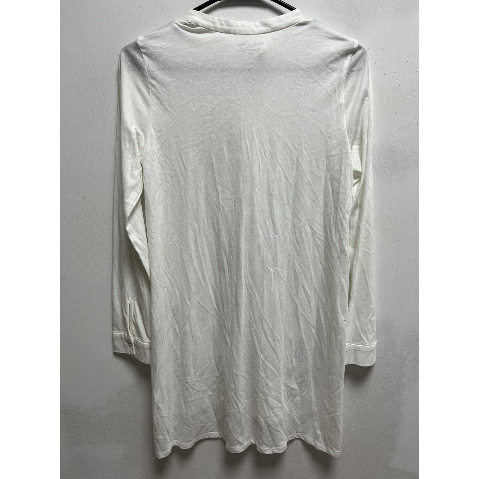 Eileen Fisher Eileen Fisher Tunic Top White Organic Cotton S A001443 Size S / US 4 / IT 40 - 4 Thumbnail