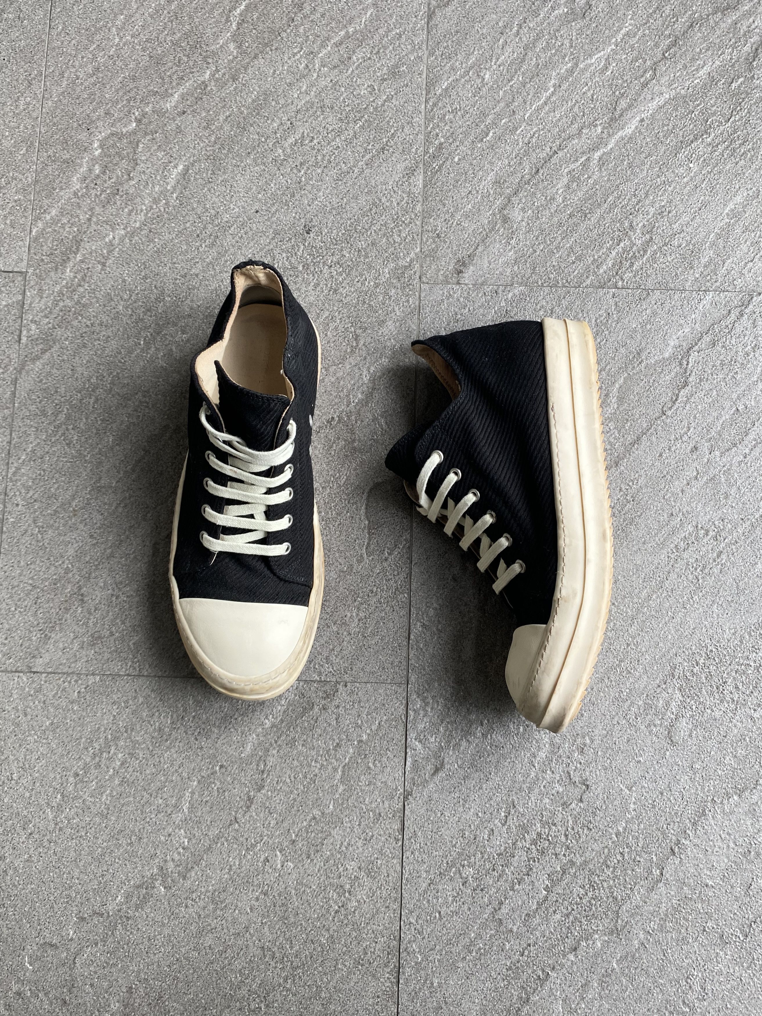 Rick Owens Drkshdw Rick Owens DRKSHDW Low Ramones Canvas Black Size US 9 / EU 42 - 6 Thumbnail