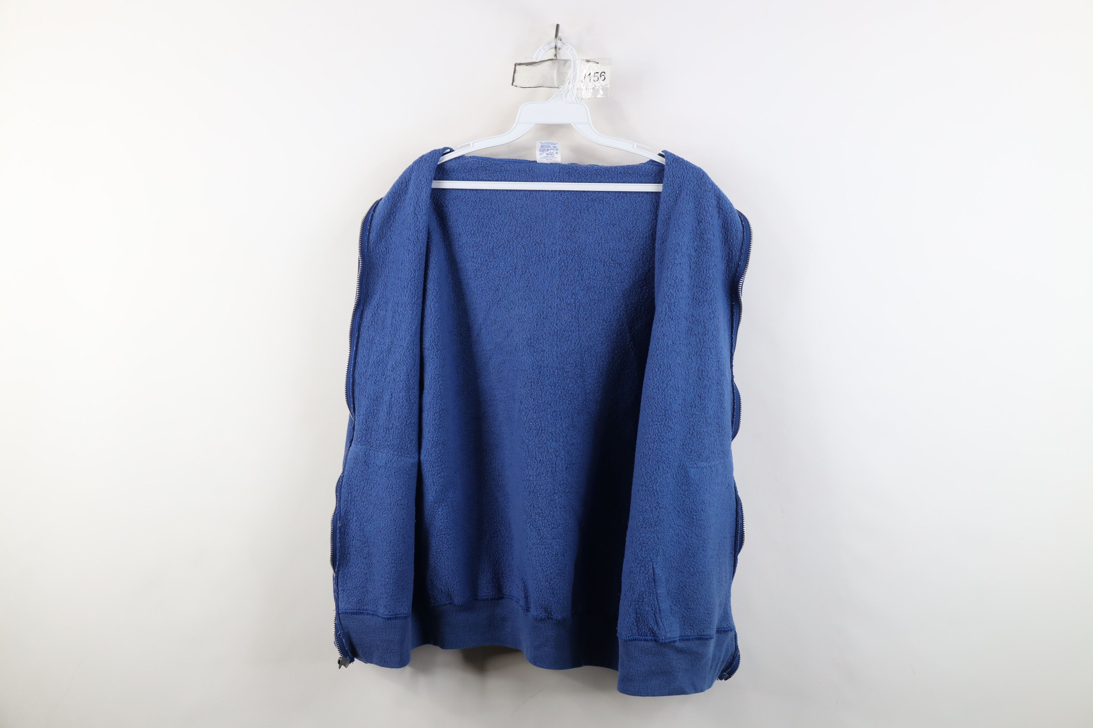 Vintage Vintage 80s 90s Streetwear Blank Full Zip Hoodie Blue USA Size US L / EU 52-54 / 3 - 12 Thumbnail