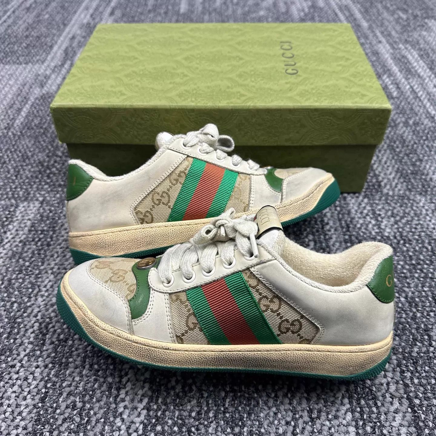 Gucci GUCCI Screener Distressed Sneaker 35/35.5 New Tried On Size US 4.5 / IT 34.5 - 4 Thumbnail