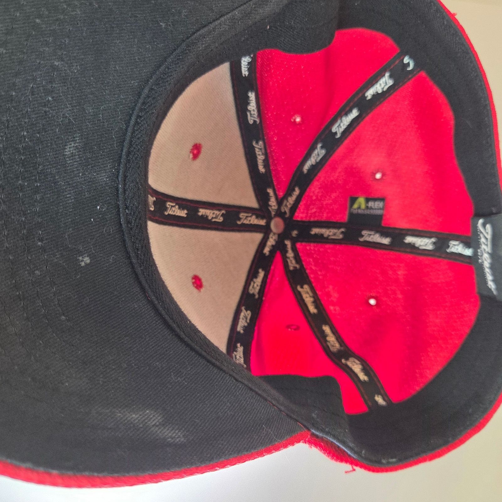 Titleist Titleist M/L Red Golf Cap A-Flex Fitted Mesh Polyester Hat Size ONE SIZE - 7 Thumbnail