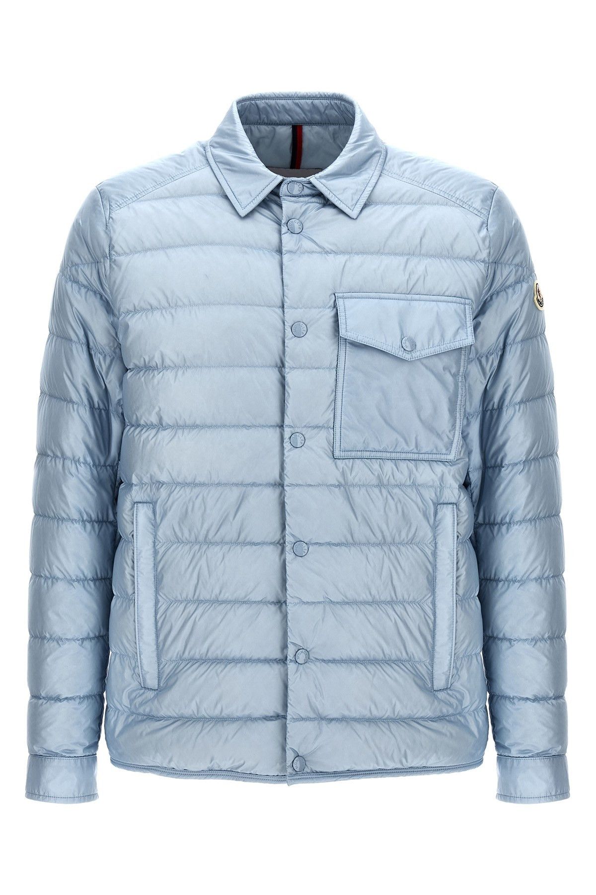 Image of Moncler 'tenibres' Down Jacket in Light Blue, Men's (Size 2XL)