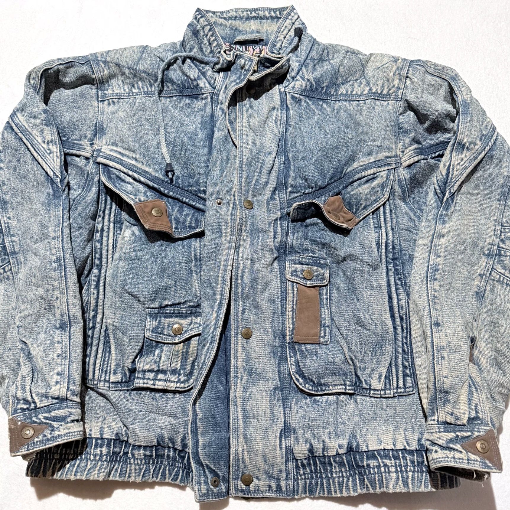 Vintage VINTAGE Eagles Ridge Trucker Jacket Blue Denim Leather Trim Heavy Lined - Medium Jacket Men Blue 90s Casual Workwear Size US M / EU 48-50 / 2 - 4 Thumbnail