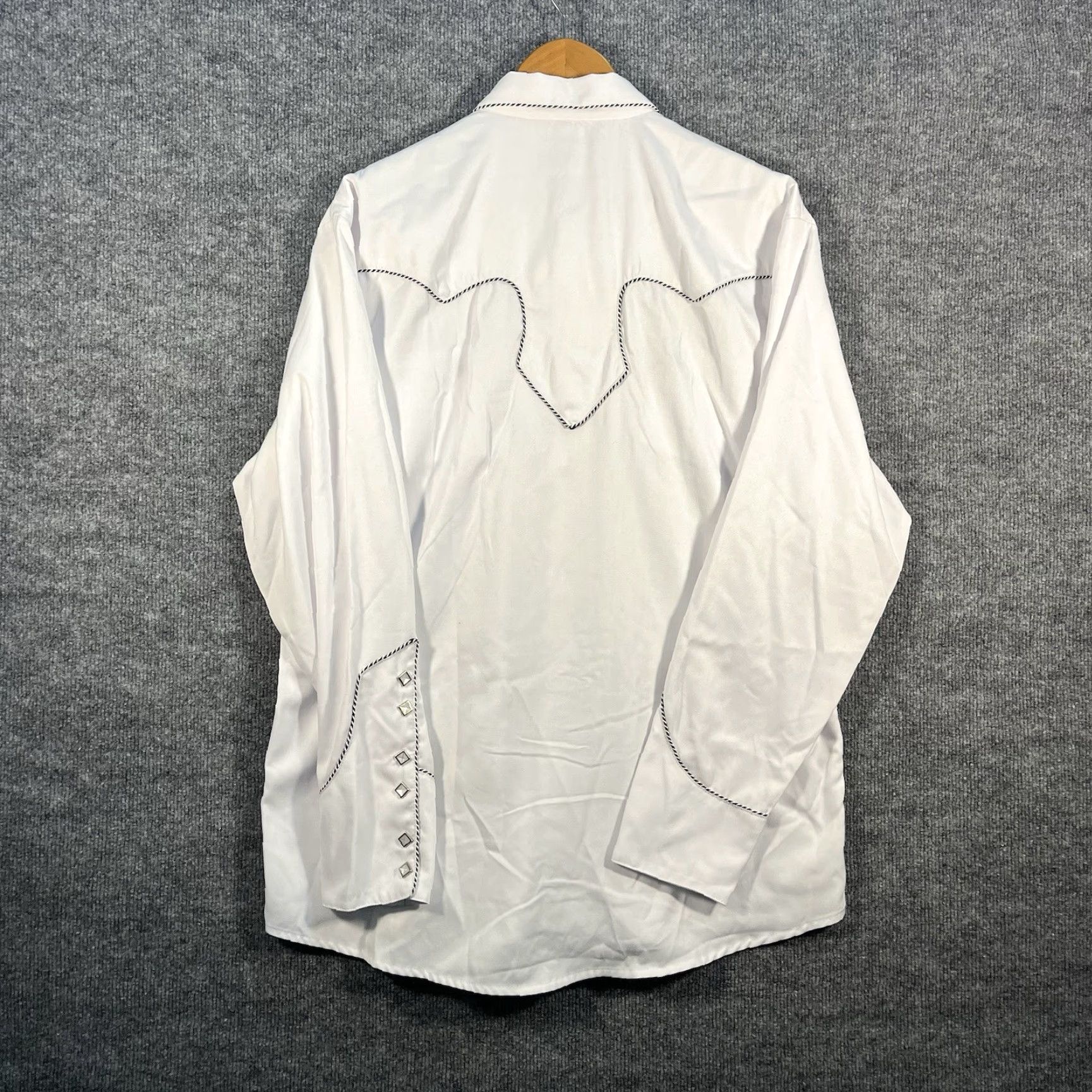 Scully VINTAGE Scully Mens Western Shirt L White Rockabilly Pearl Snap Cuffs Yolk Button-Up Long Sleeve Size US L / EU 52-54 / 3 - 5 Thumbnail