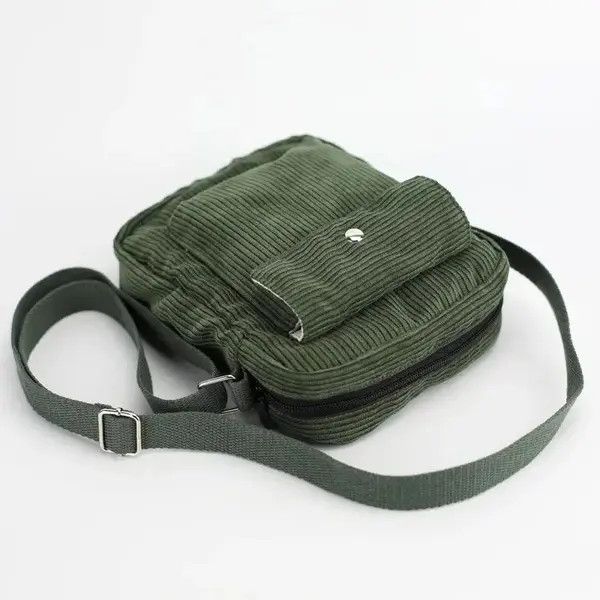 Corduroy Flap Shoulder Bag