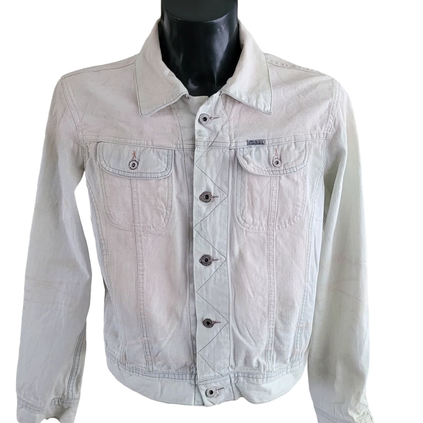 Diesel Diesel Denim Jacket Ladies M Made In Italy Denim Jacket Womens M White 90s? Italy Made In Italy Size M / US 6-8 / IT 42-44 - 2 Thumbnail