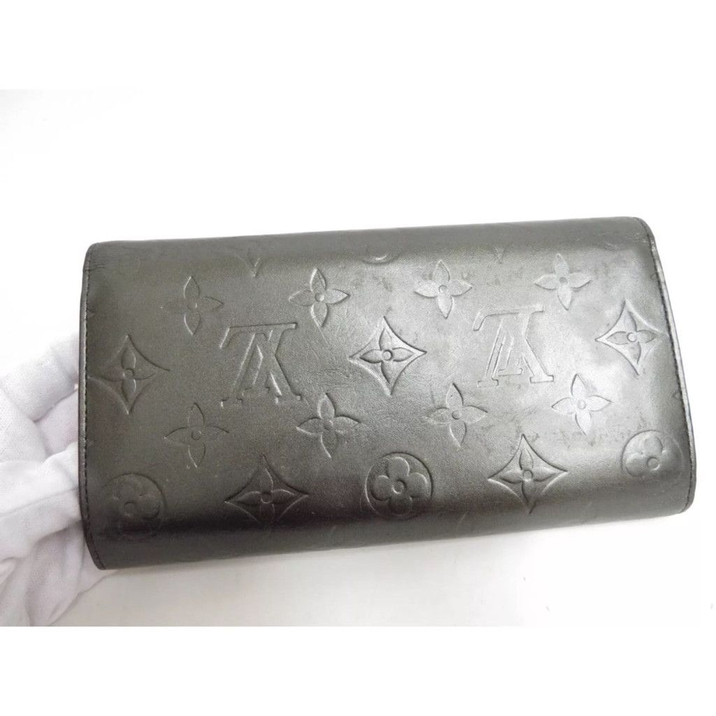 Louis Vuitton Louis Vuitton Matte Black Monogram Long Flap Wallet Size ONE SIZE - 5 Thumbnail