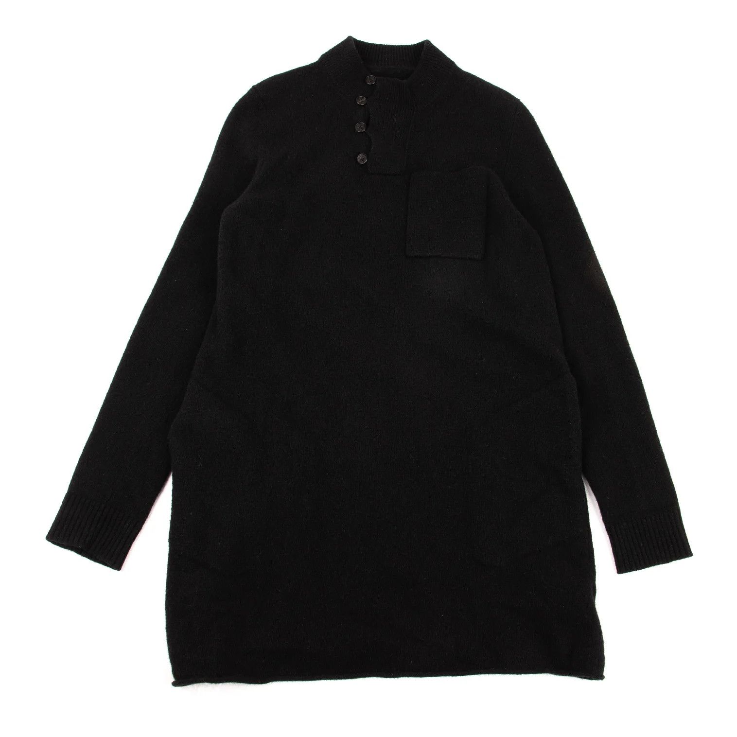 Maison Margiela Wool Button Neck Pullover Knit Sweater Black Size S Size US S / EU 44-46 / 1 - 1 Thumbnail
