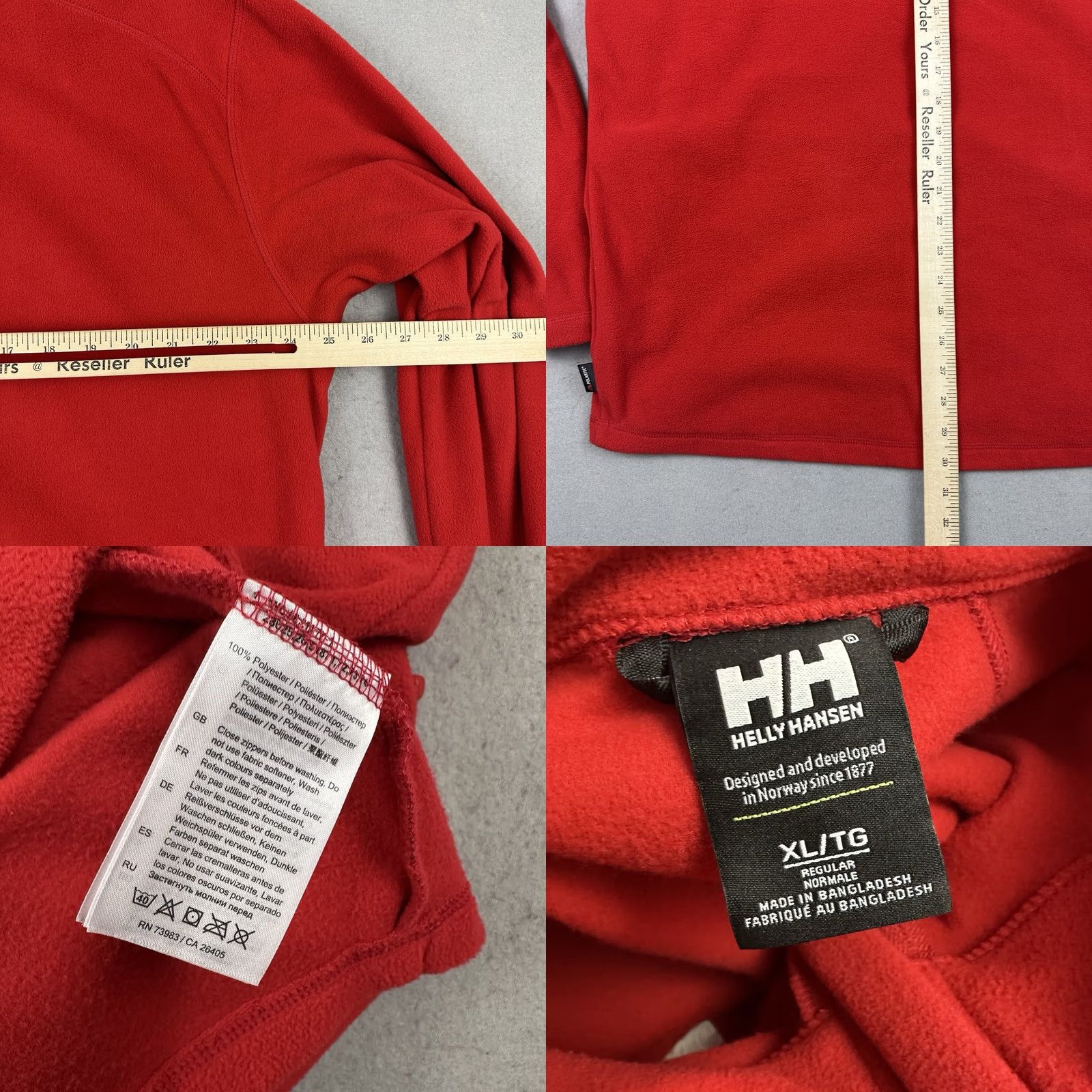 Helly Hansen Helly Hanson Jacket Red Full Zip Fleece Polarrtec Pockets XL Men Size US XL / EU 56 / 4 - 8 Thumbnail