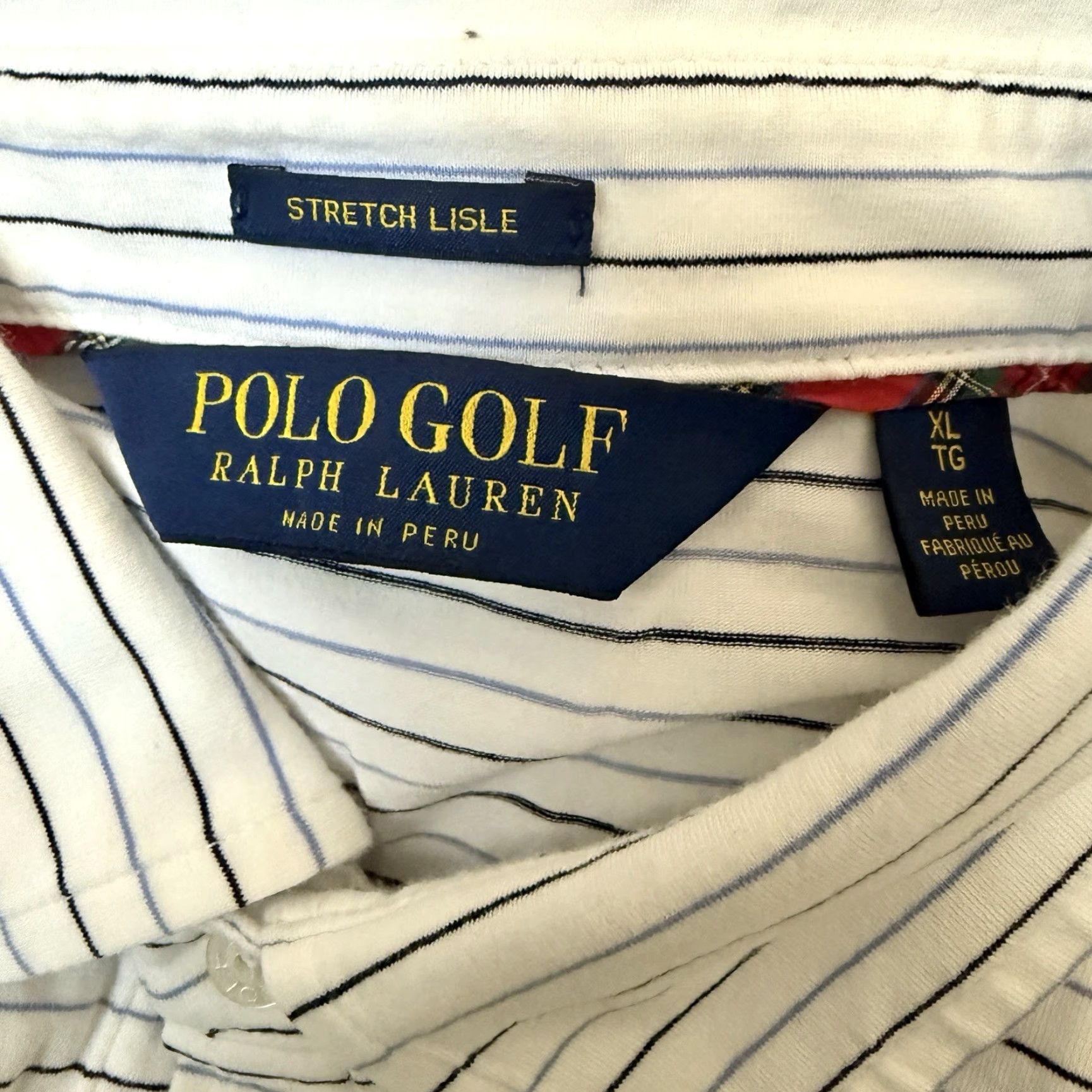 Ralph Lauren Polo Golf Ralph Lauren Stretch Lisle Striped Polo Golf Shirt Mens XL Multicolor Striped Athletic Fit Polo Shirt Mens XL Polo Golf Size US XL / EU 56 / 4 - 4 Thumbnail