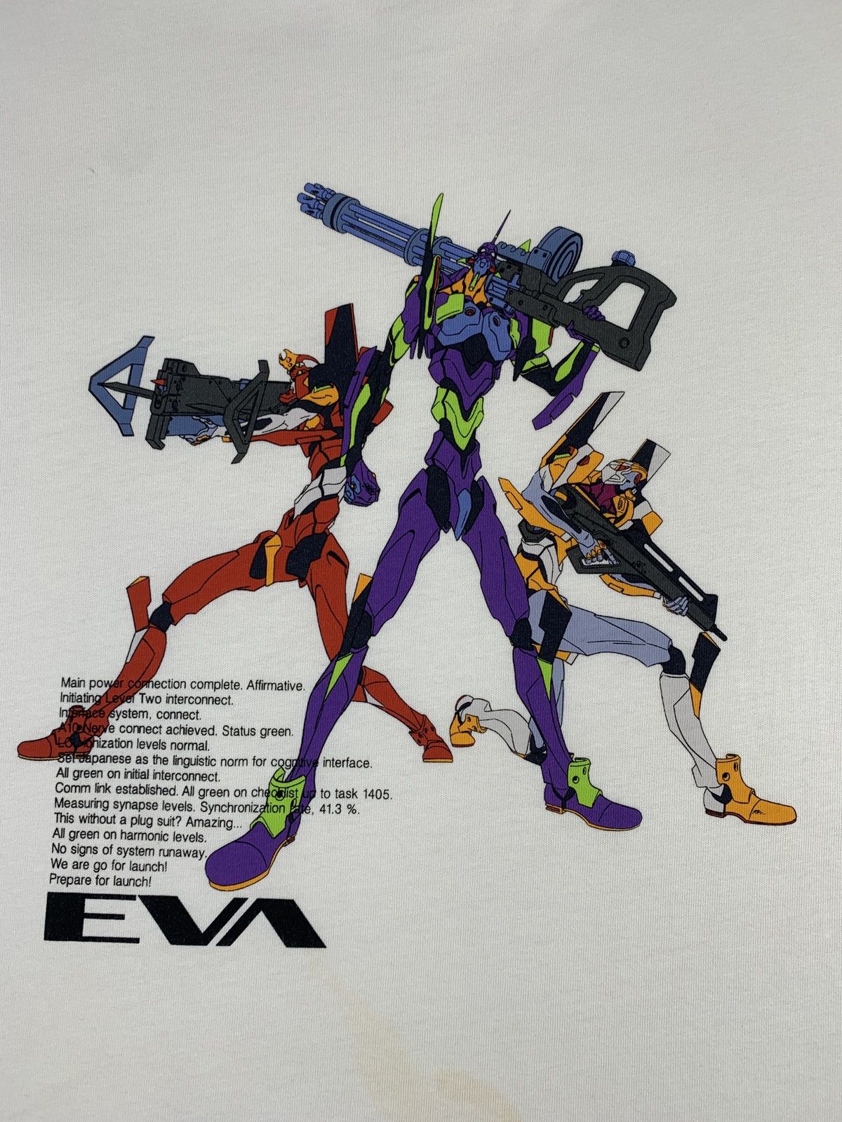 Anime Neon Genesis Evangelion x Uniqlo White 3 Robot Graphic Tee Size US XL / EU 56 / 4 - 2 Thumbnail