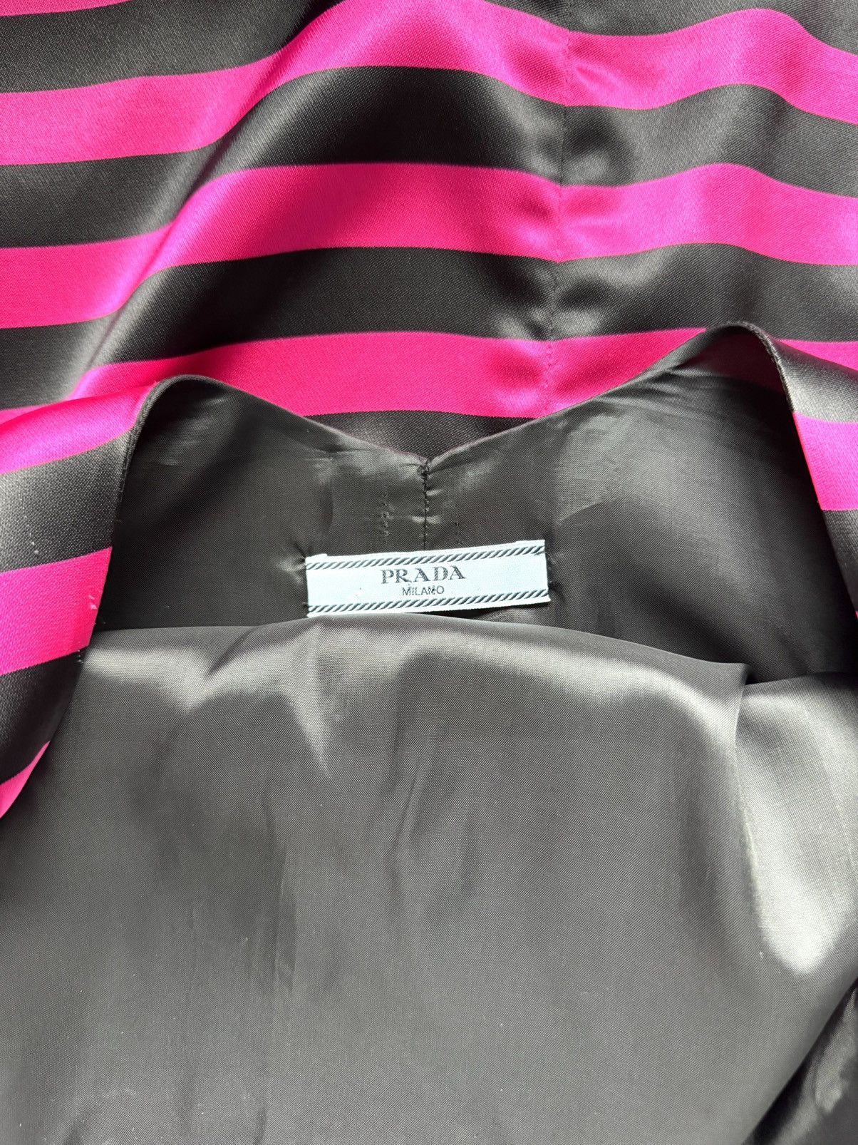 Prada Prada Spring 2011 pink and black striped satin dress Size S / US 4 / IT 40 - 13 Thumbnail
