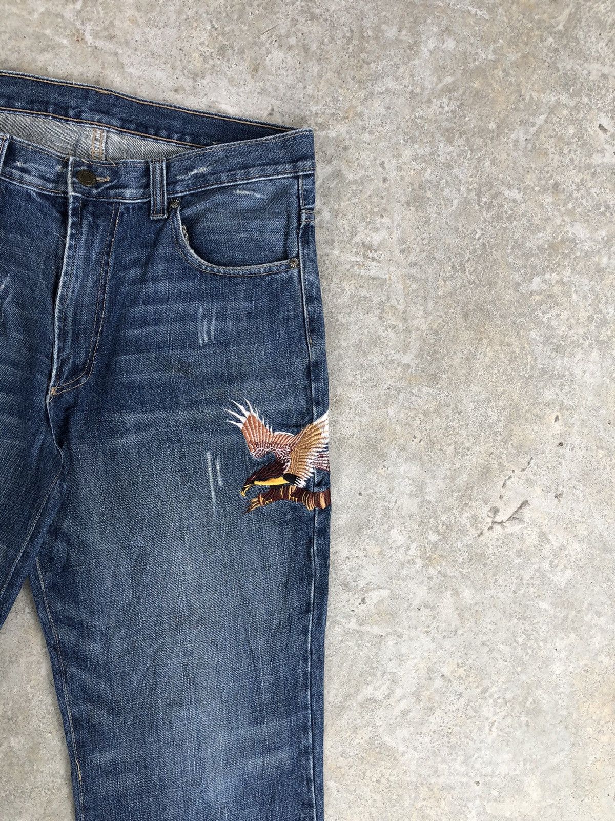 Japanese Brand Japanese Quadro Embroidered Jeans Mini Flare Distressed Size US 32 / EU 48 - 5 Thumbnail