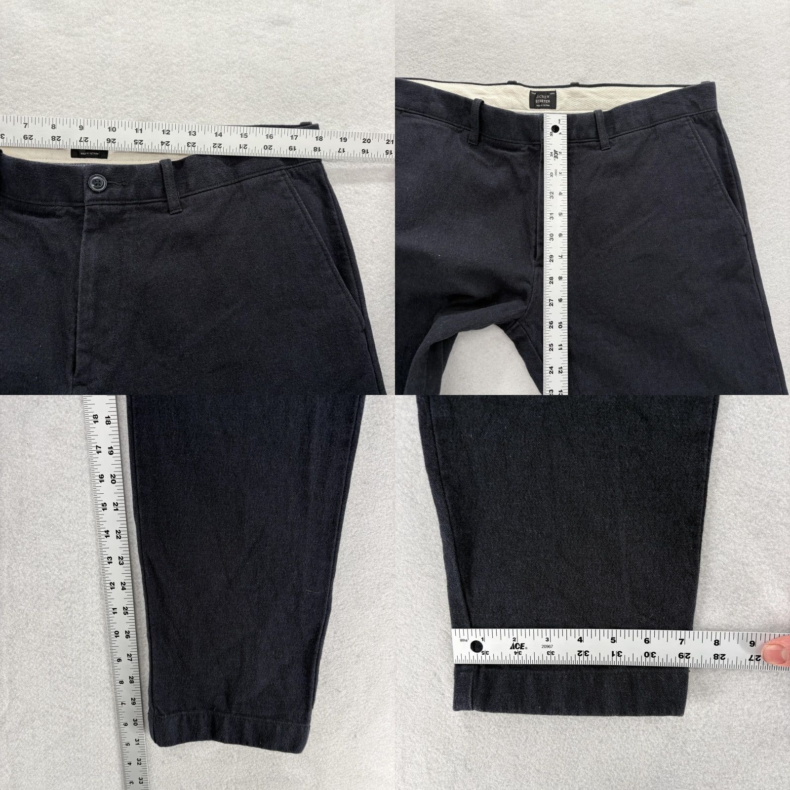 J.Crew J.Crew 484 Slim Pants Mens 35x32 Navy Blue Stretch Chino Casual Brushed Twill Size US 35 - 8 Thumbnail
