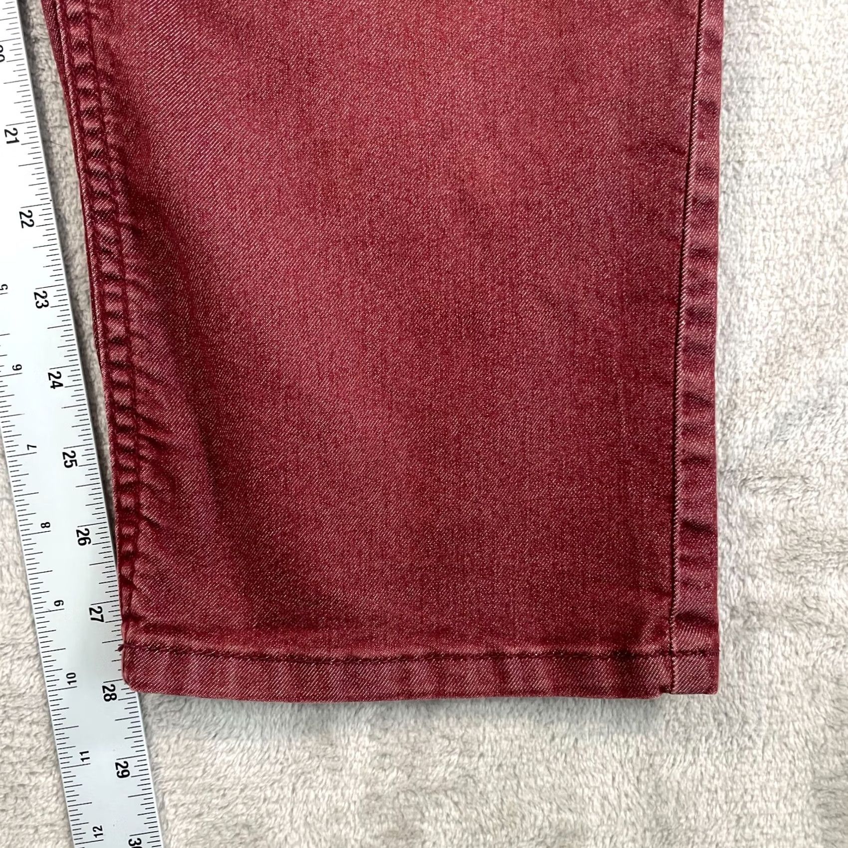 Prana prAna Bridger Jeans Men 34x28 Red Slim Fit Stretch Denim Straight Leg Hike Camp Size US 34 / EU 50 - 6 Thumbnail