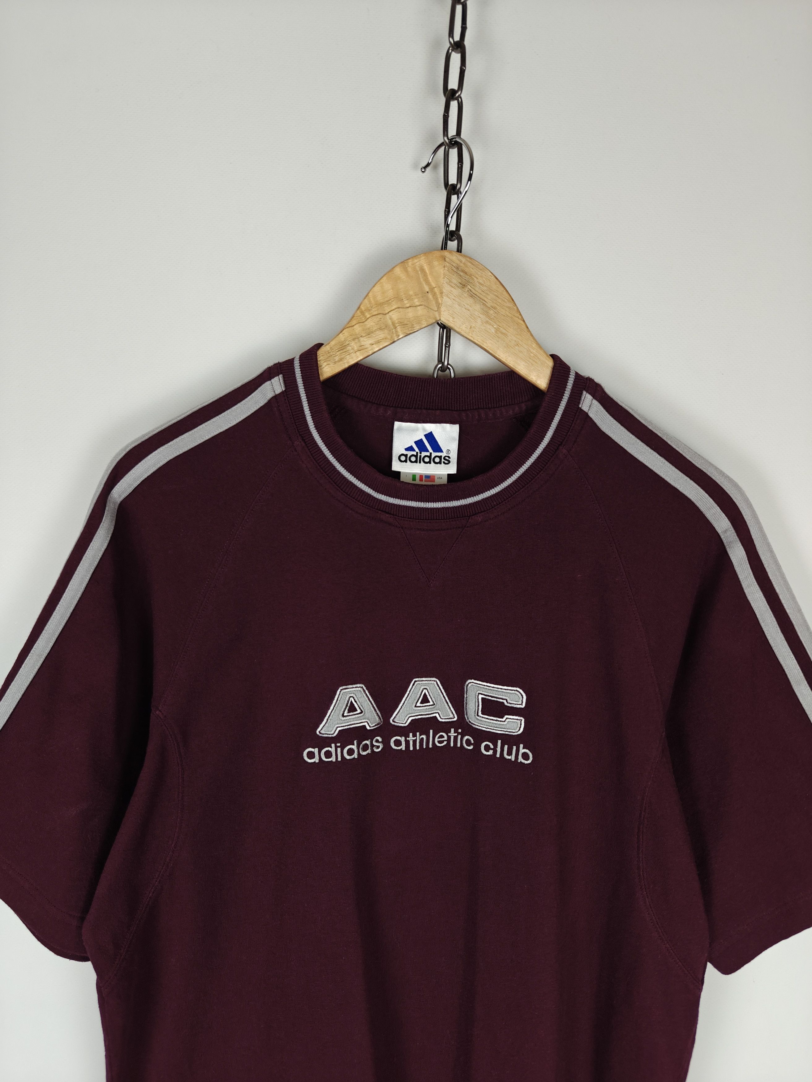 Adidas Adidas VTG T-Shirt Center Logo AAC Burgundy Tee M Size US M / EU 48-50 / 2 - 2 Thumbnail