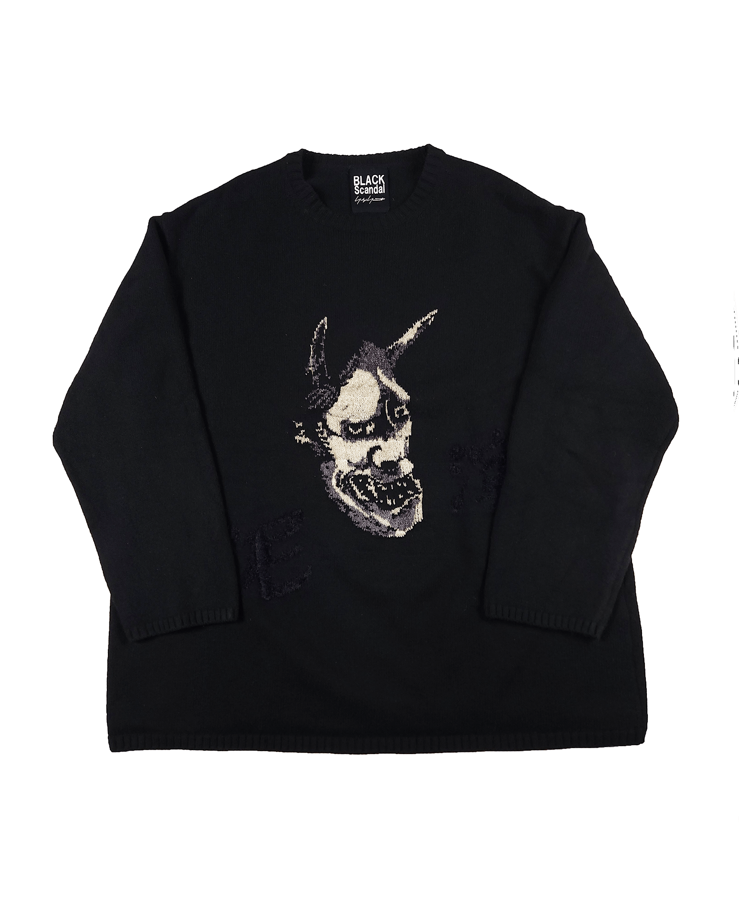 Yohji Yamamoto Pour Homme 18aw ニット Yohji Yamamoto Yohji Yamamoto 18AW Hannya Tengu Pullover intersia