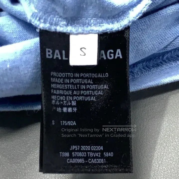 Balenciaga Balenciaga Blue Logo Print Short Sleeve T. Size US S / EU 44-46 / 1 - 4 Thumbnail