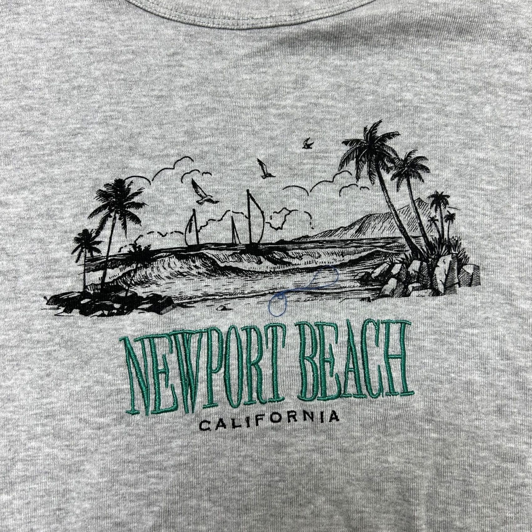 Vintage Social Scene Shirt Womens Large Gray Newport Beach California Graphic Tee Size L / US 10 / IT 46 - 3 Thumbnail