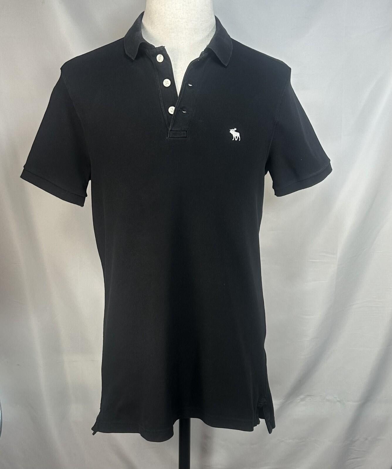 Abercrombie & Fitch Abercrombie Fitch 1/4 Button S/S Polo Shirt Black Mens M Size US M / EU 48-50 / 2 - 1 Thumbnail
