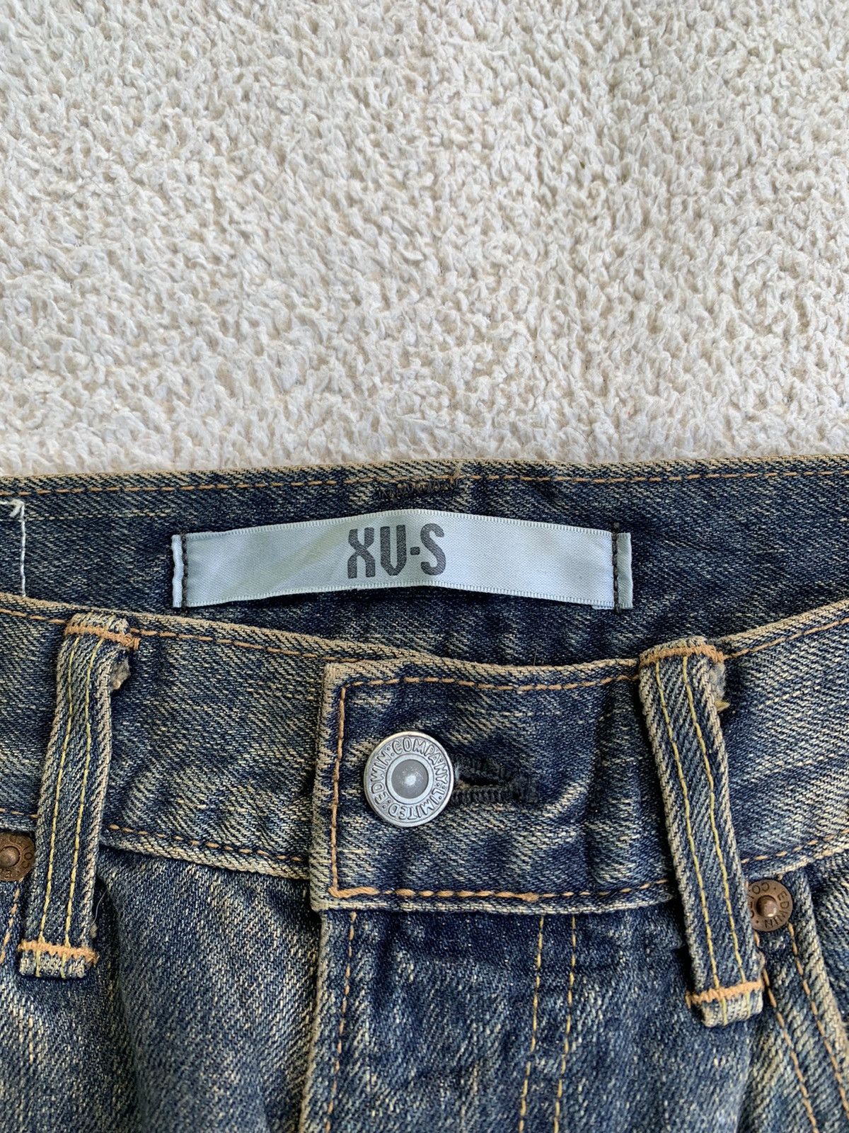 If Six Was Nine × Japanese Brand × Le Grande Bleu (L.G.B.) Vintage Edwin XV Loose Yellow Mud Washed Distressed Jeans Size US 31 - 8 Thumbnail