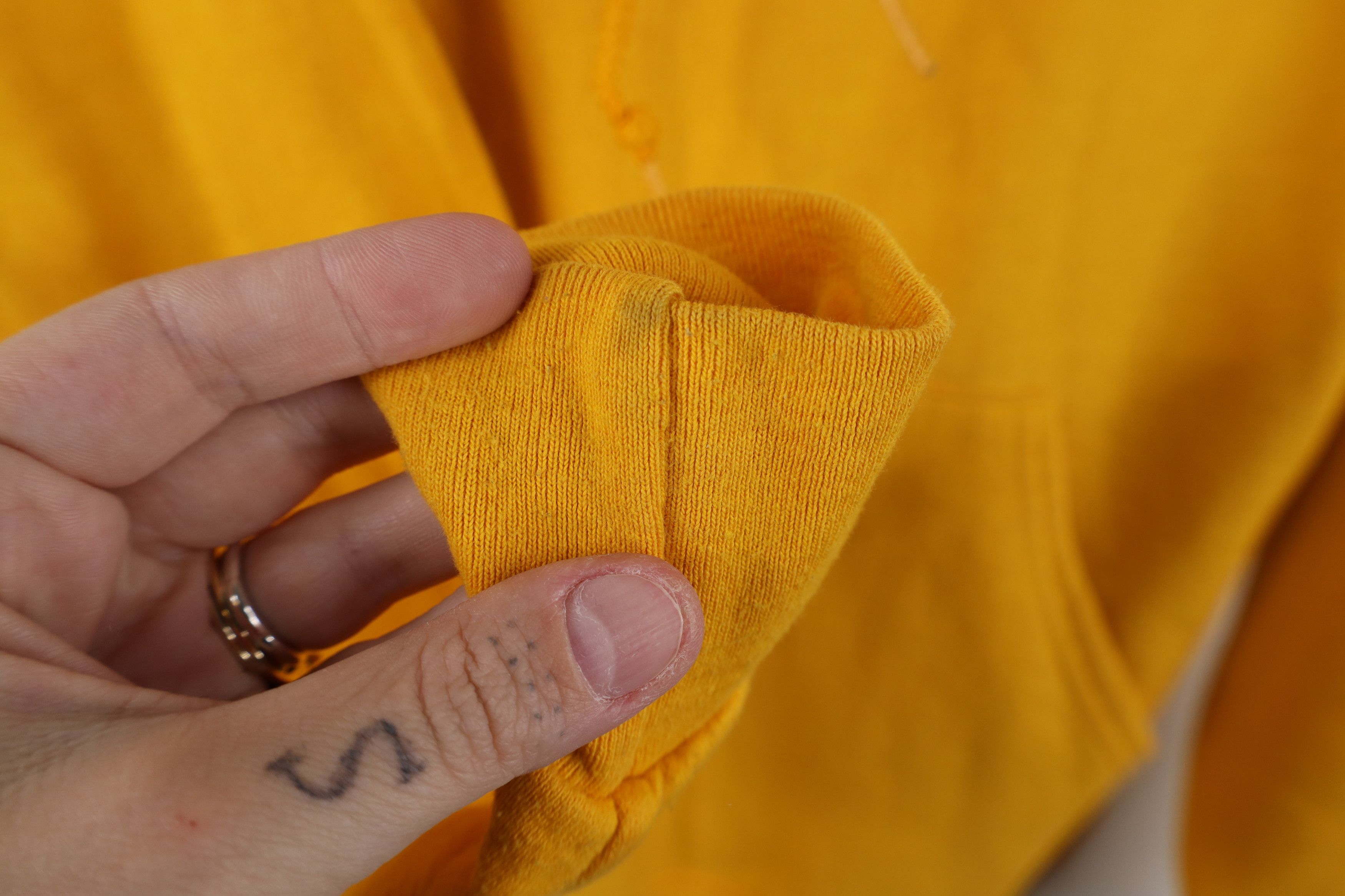 Vintage Vintage 90s Streetwear Blank Hoodie Sweatshirt Yellow Size US S / EU 44-46 / 1 - 8 Thumbnail