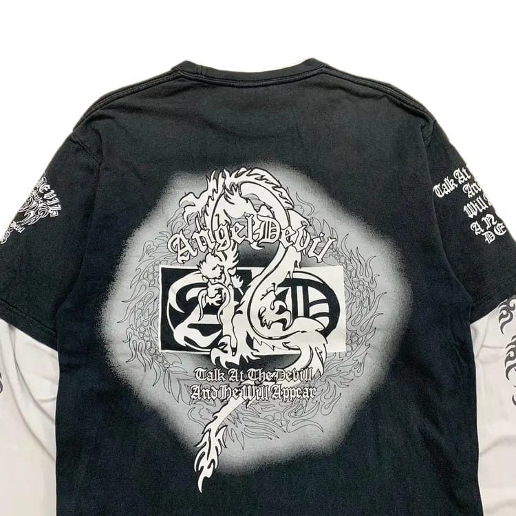 Japanese Brand Y2K Angel Devil Dragon Double Layerd Tee Size US L / EU 52-54 / 3 - 2 Thumbnail
