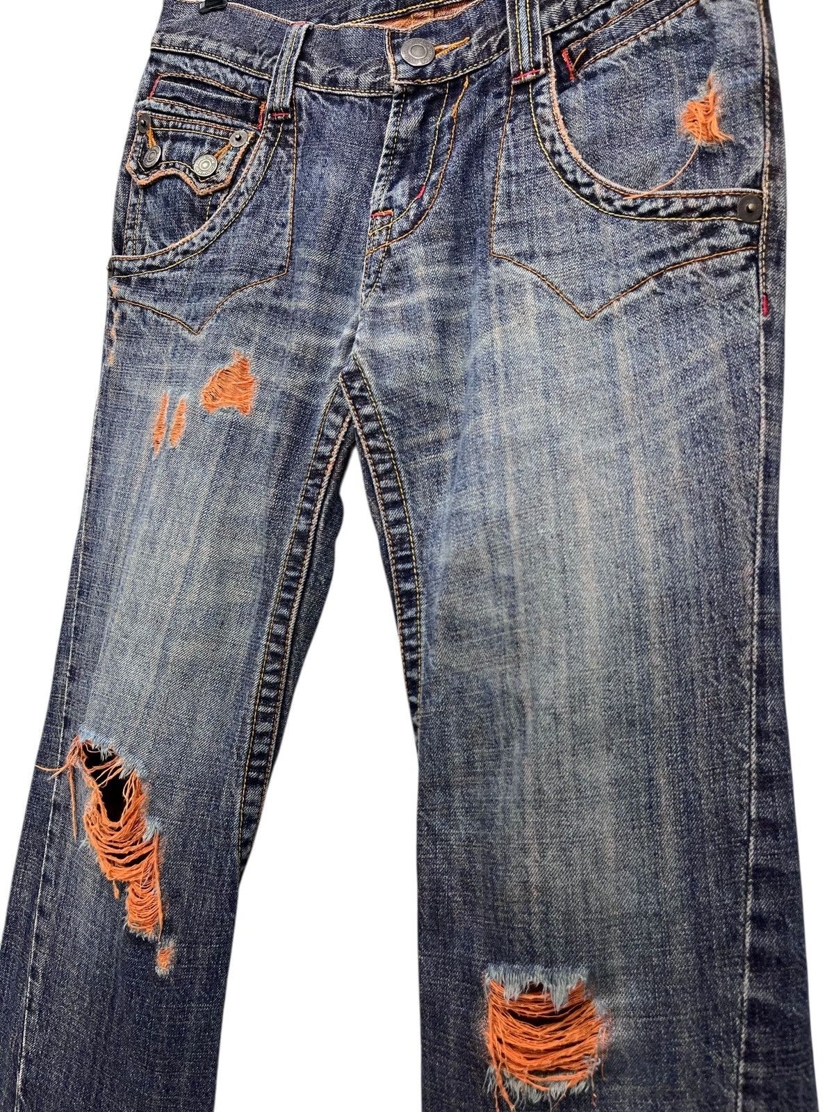PPFM FYE 🔥Vintage PPFM Punk Ripped Super Low Rise FLARE Denim Size US 29 - 7 Thumbnail
