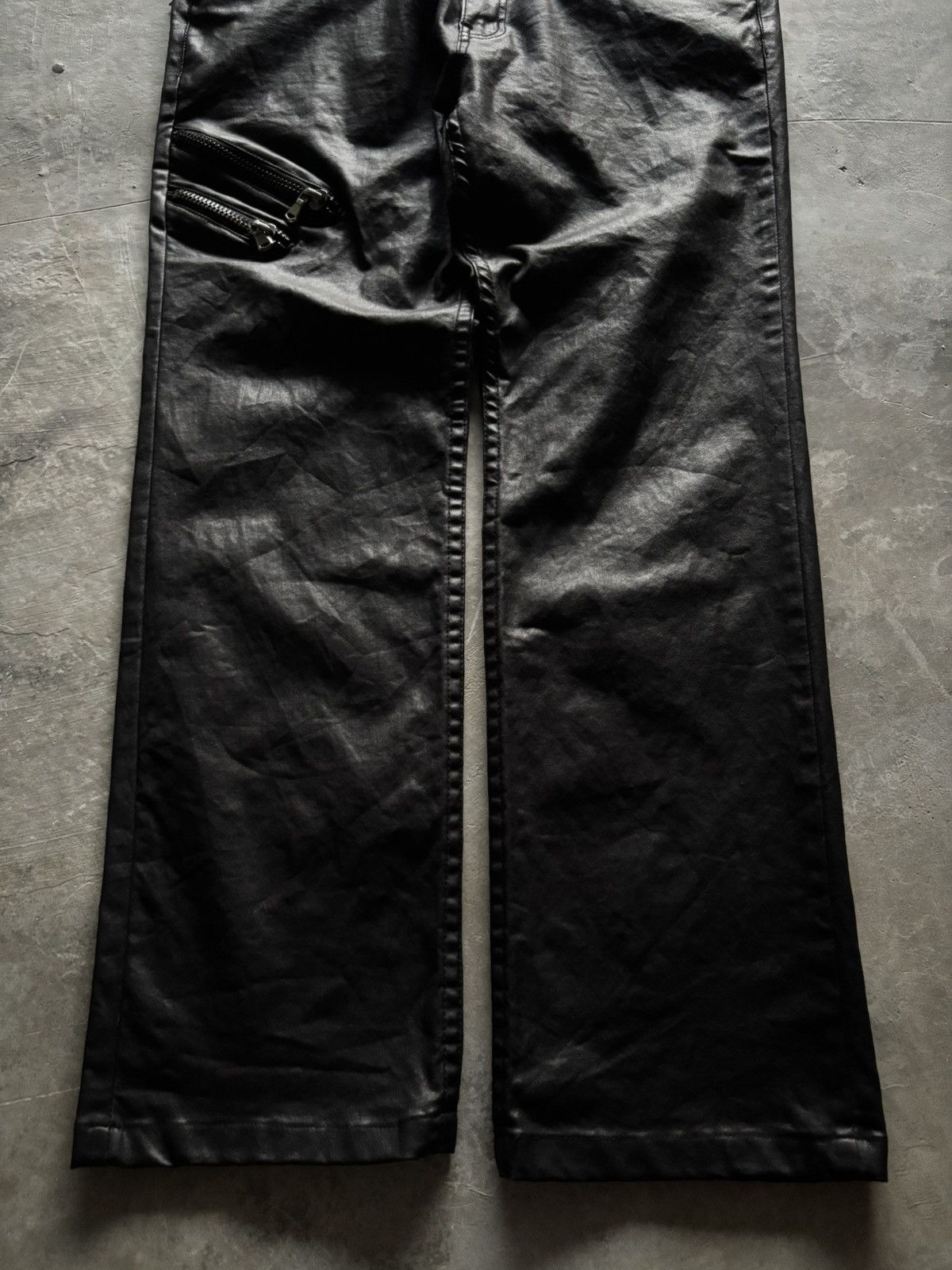 Beauty Beast × Isamu Katayama Backlash × Yasuyuki Ishii CLOUD 72 leather pant zipper sick backpocket rhinestone punk Size US 37 - 11 Thumbnail
