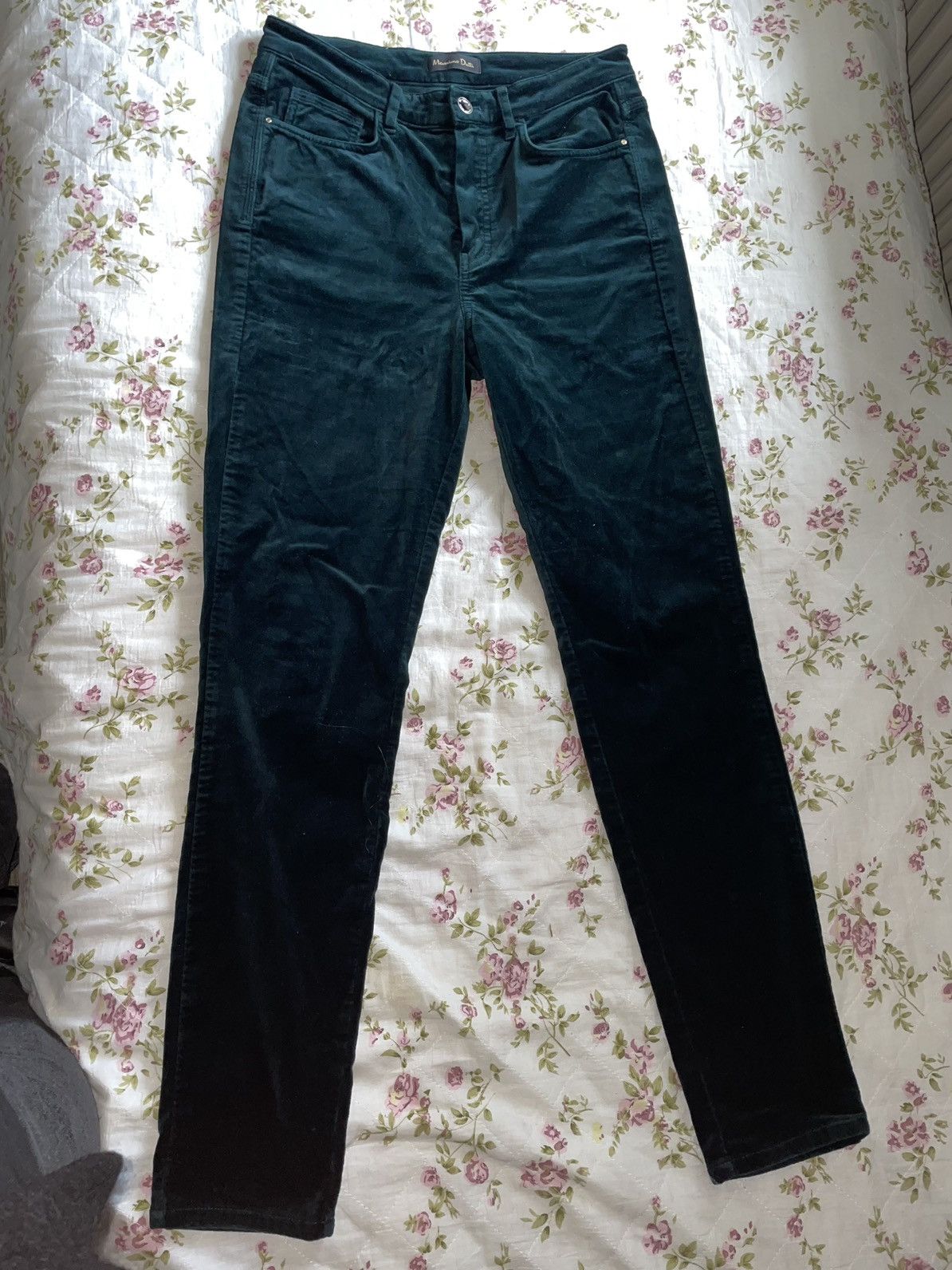 Massimo Dutti Vintage straight leg slim velvet pants Size 30" / US 8 / IT 44 - 6 Thumbnail