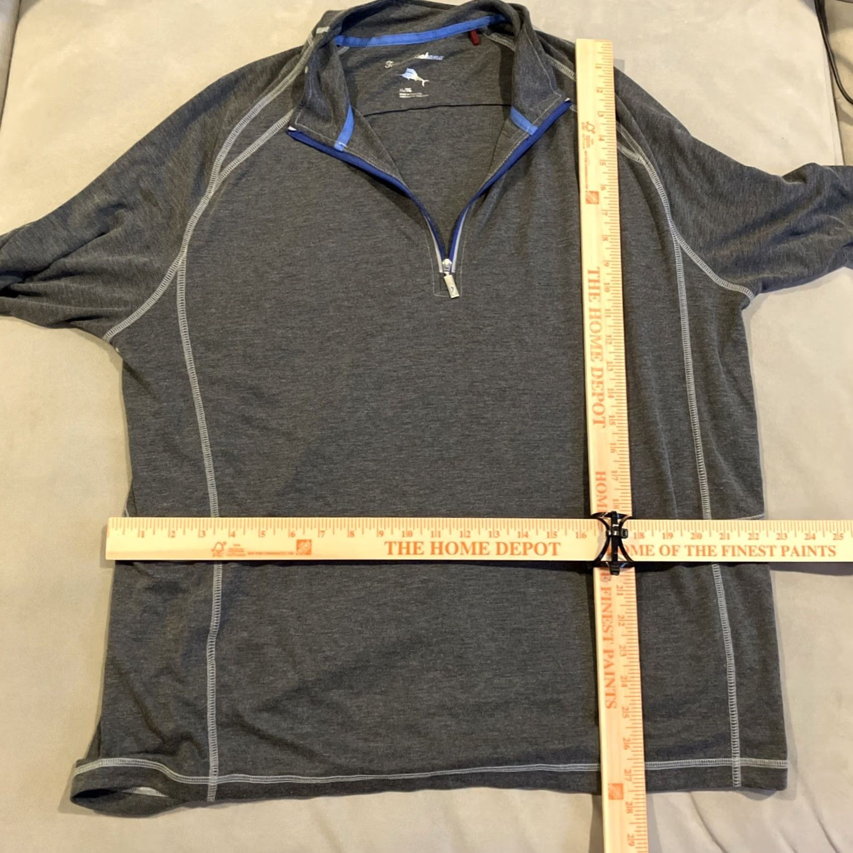 Tommy Bahama Tommy Bahama Pullover Sweatshirt Quarter Zip Gray Blue - Mens XL Sweater Size US XL / EU 56 / 4 - 4 Thumbnail