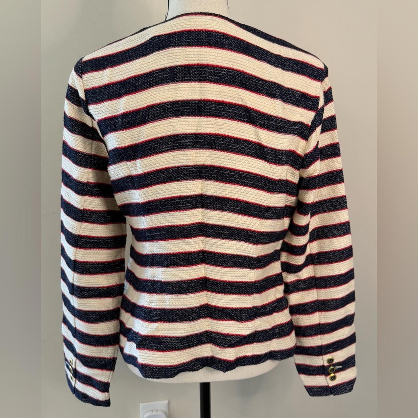 Other Cabi Blazer Red Navy Cream stripe button up SZ 6 Size M / US 6-8 / IT 42-44 - 2 Thumbnail