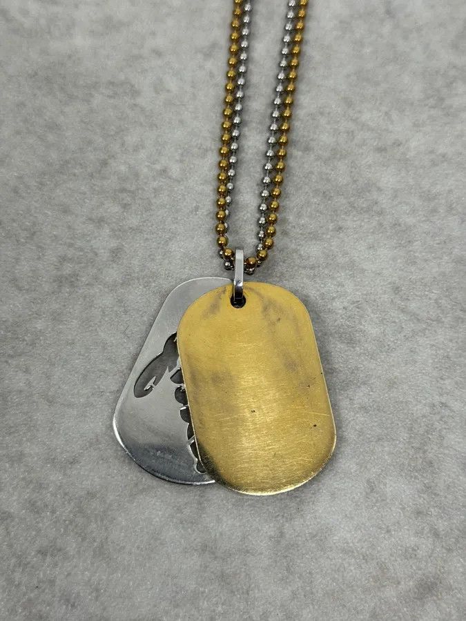 Dolce & Gabbana 2000s Dolce & Gabbana Golden & Silver Dog Tag Necklace Size ONE SIZE - 6 Thumbnail