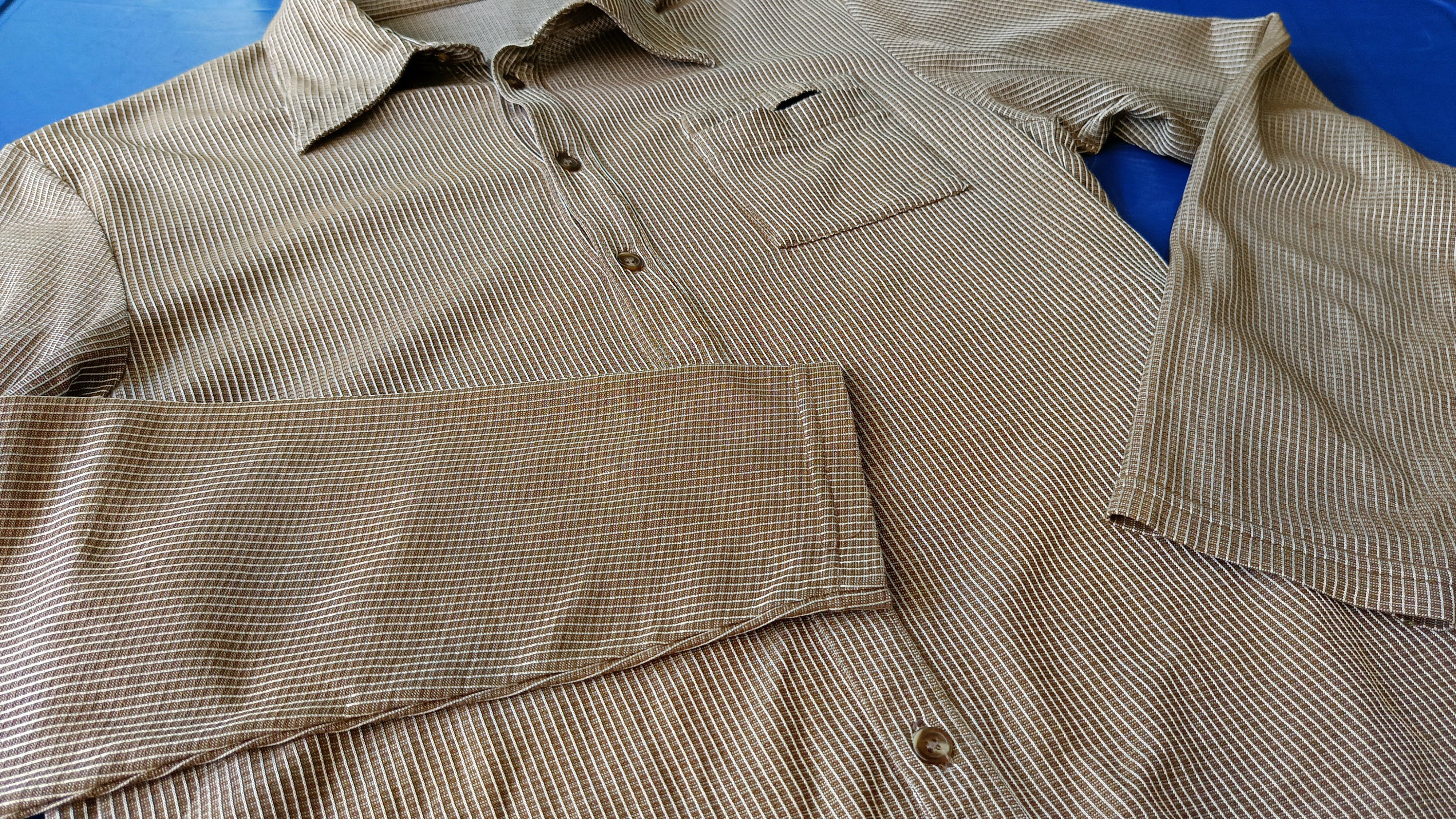 Issey Miyake Issey Miyake IM product men Japan brown striped rayon shirt Size US S / EU 44-46 / 1 - 14 Thumbnail