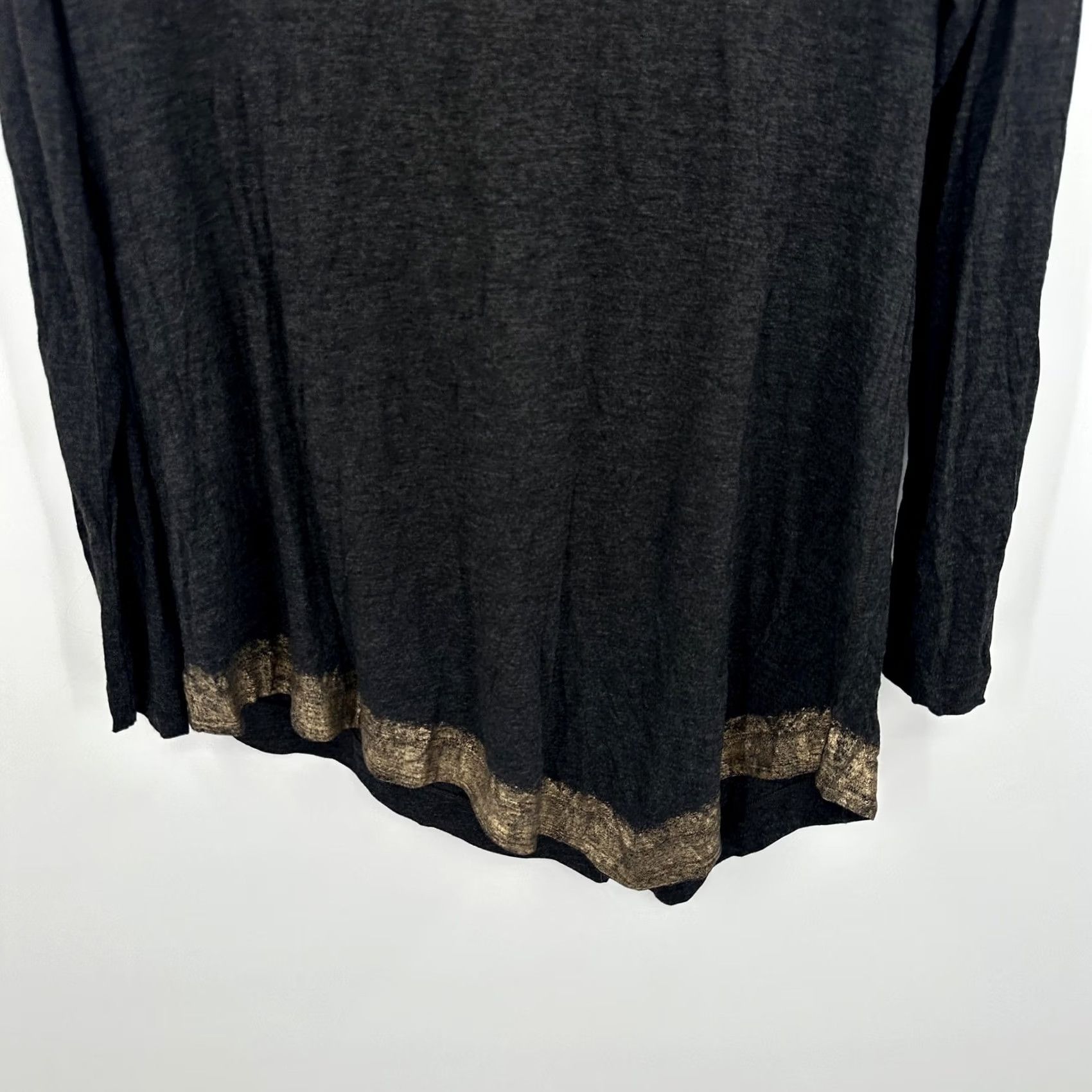 Soft Surroundings VINTAGE Soft Surroundings Blouse Womens Large Black Long Sleeve Gold Hem Pullover Top Size L / US 10 / IT 46 - 7 Thumbnail