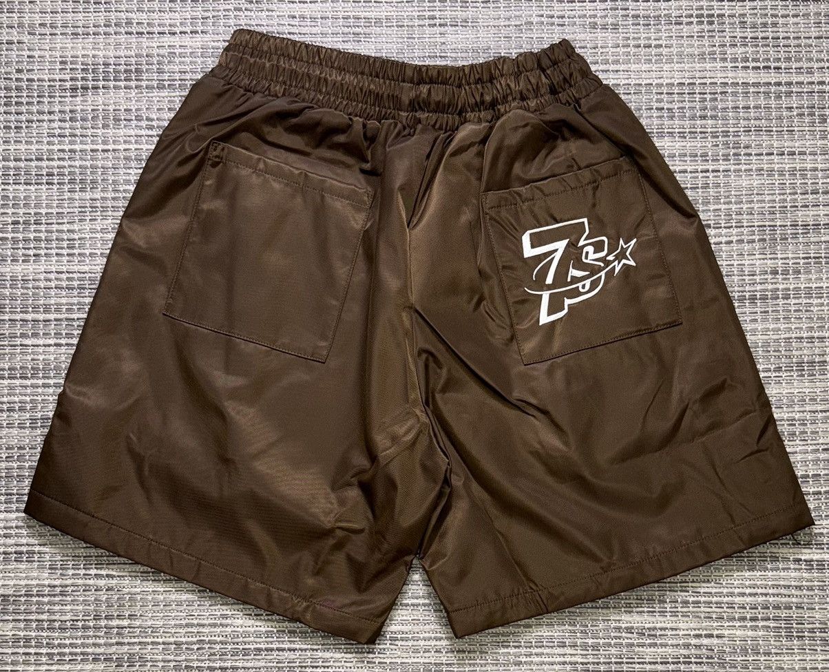 TRIPLE SEVENS Triple Sevens Brown Nylon Button Up Shorts Size US 32 / EU 48 - 2 Thumbnail