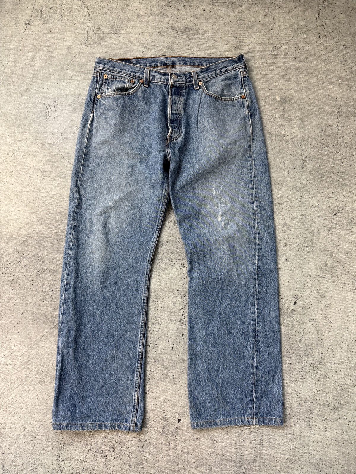 Levi's Vintage Levis 501 Straight Leg Distressed Jeans 34x30 Size US 34 / EU 50 - 5 Thumbnail