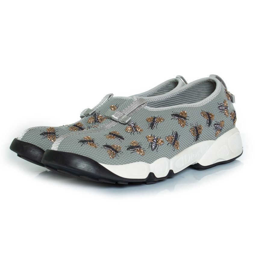 Dior Dior, grey bee embellished mesh fusion sneakers Size US 10.5 / IT 40.5 - 1 Thumbnail