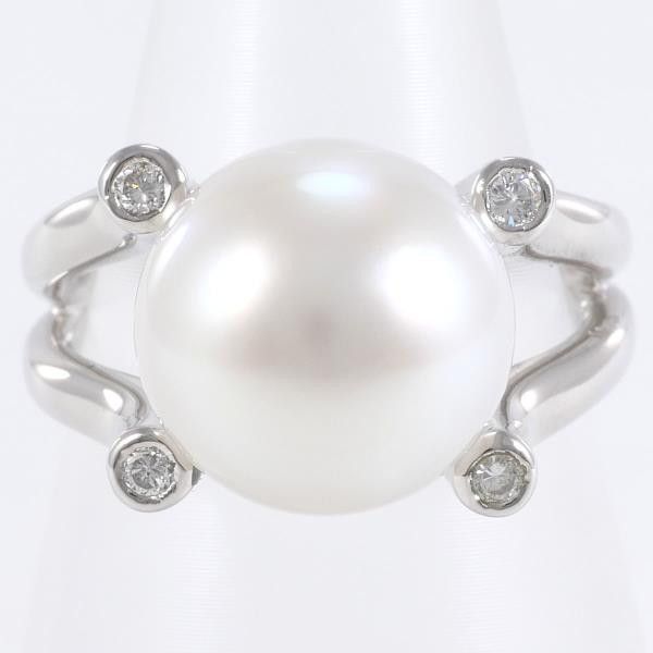 Other PT900 Platinum Ring 10.5 South Sea Pearl 12mm Diamond 0.09ct Metal Ring in Great Condition