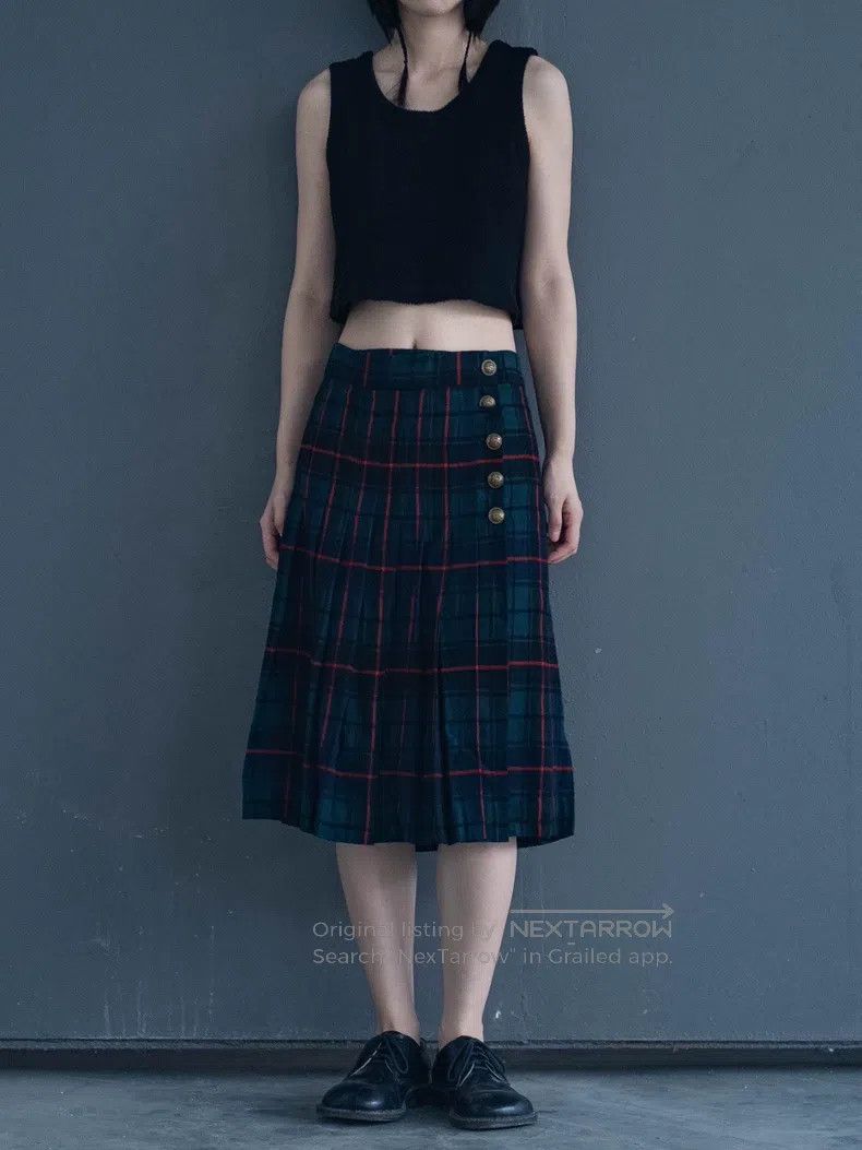 Comme des Garcons Comme Des Garcons size M Red and green check plaid pleated Size 23" - 1 Thumbnail
