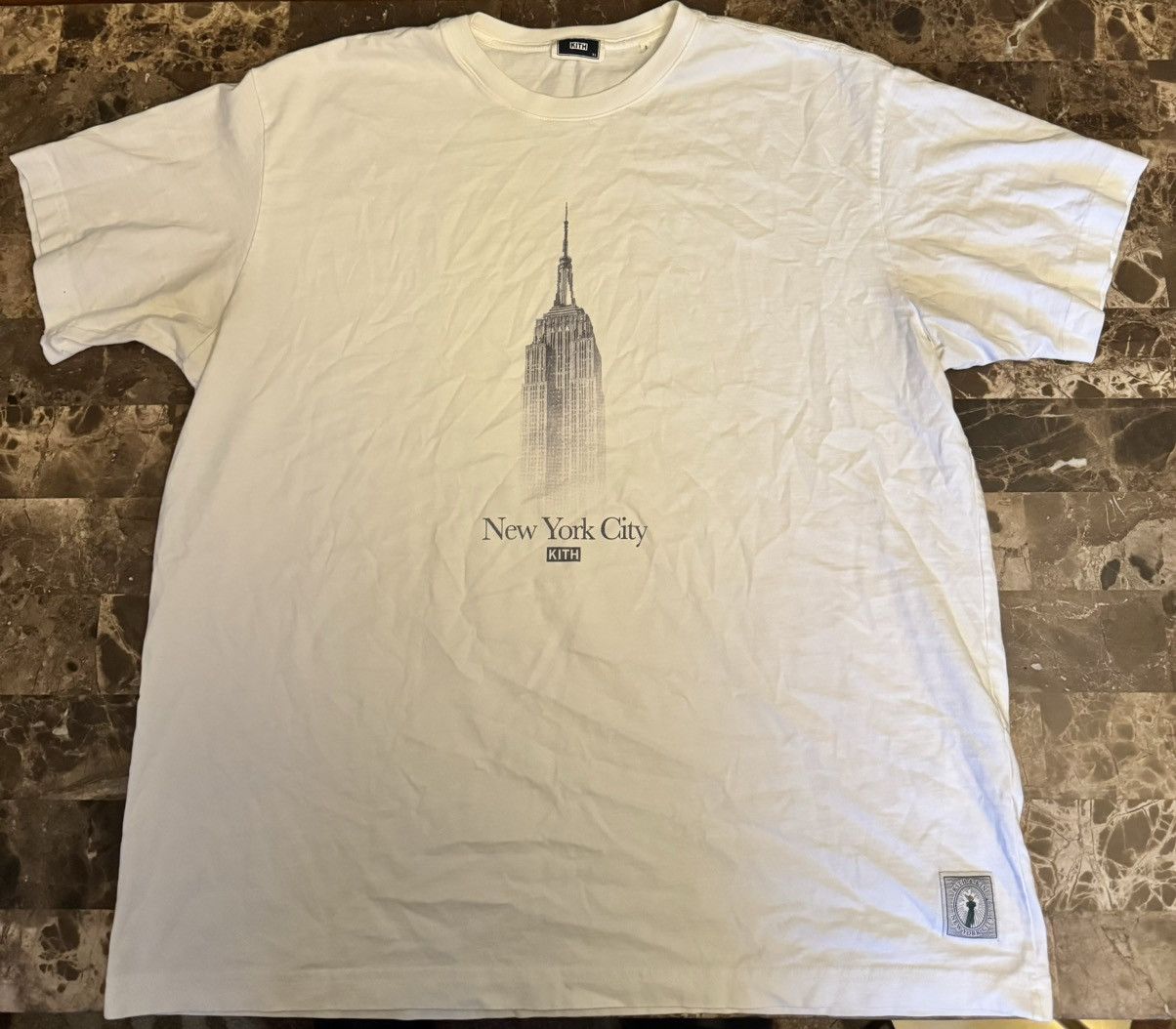 image of Kith Ny Empire State Building Vintage Tee ‘White’, Men's (Size XL)