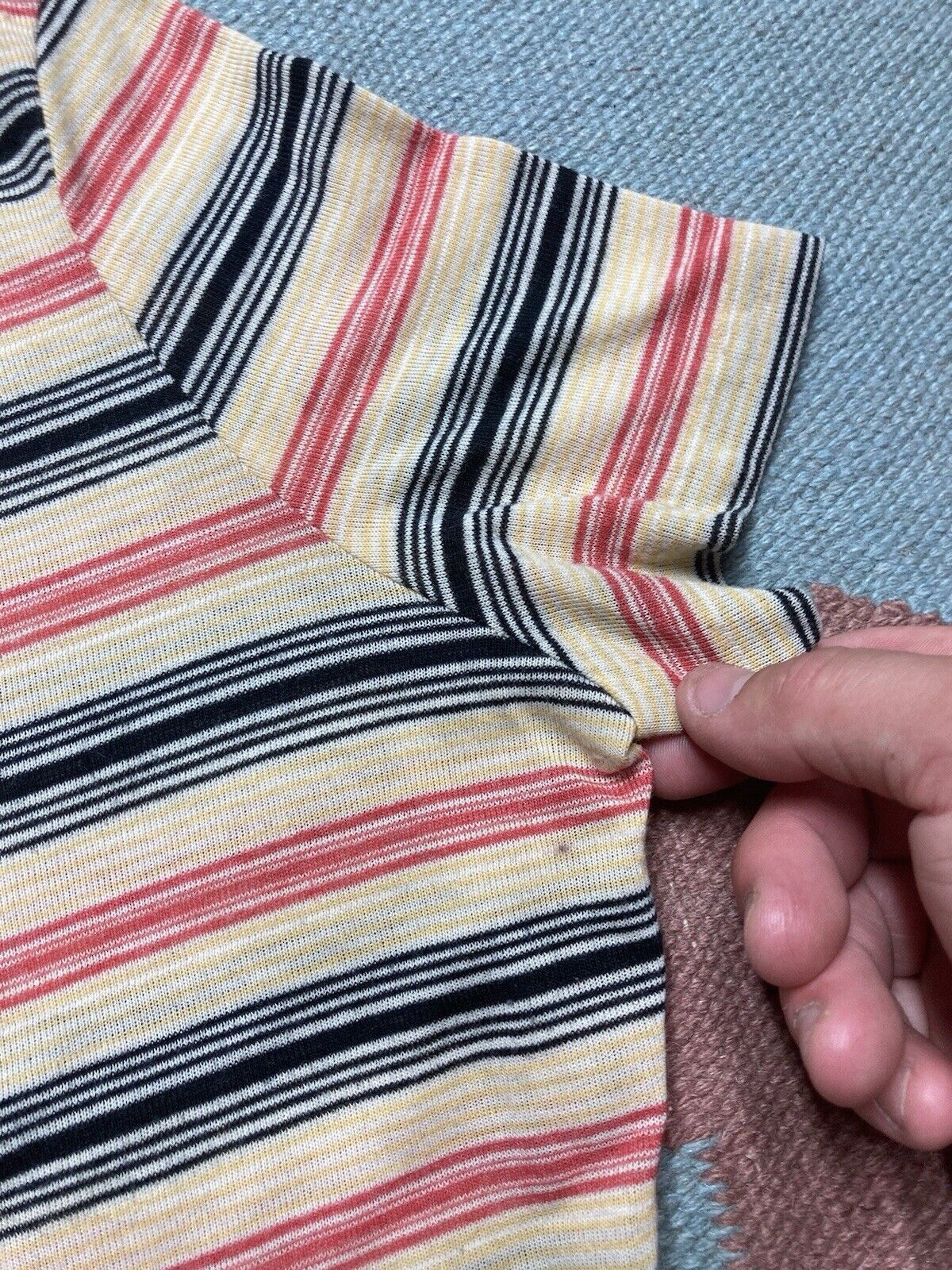 Vintage VTG 70s striped t shirt thin soft worn wide neck women’s L Size L / US 10 / IT 46 - 5 Thumbnail