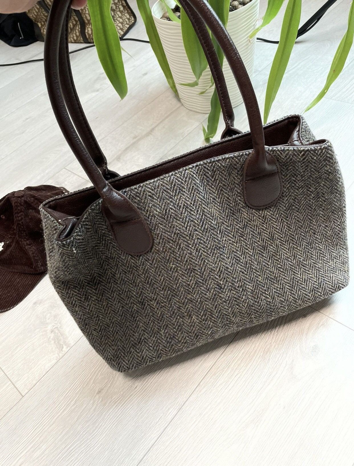 Harris Tweed × Vintage Harris Tweed Wool / Leather Vintage Beautiful bag Size ONE SIZE - 5 Thumbnail